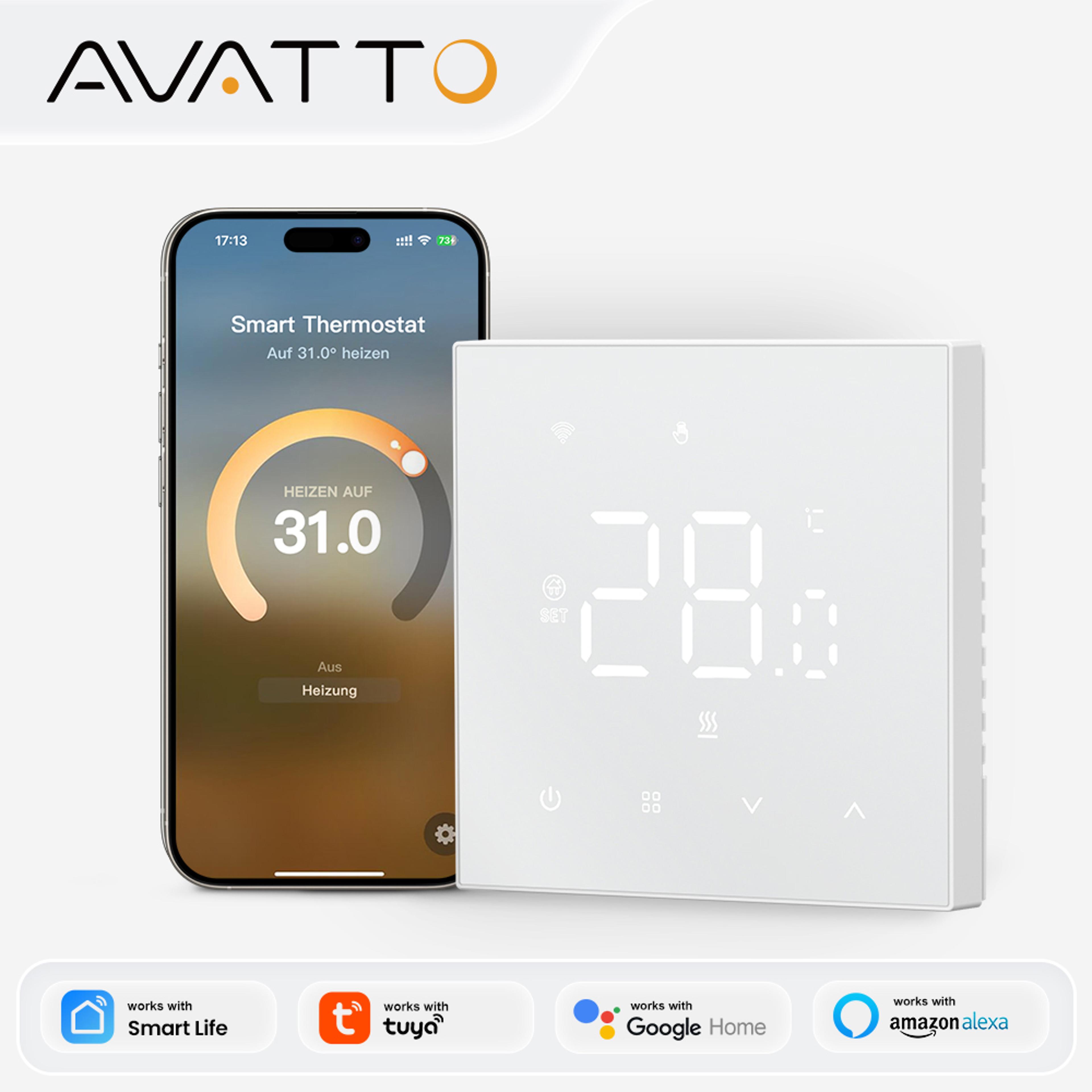 smart thermostat wifi floor heating controller with tuya matter for alexa google home