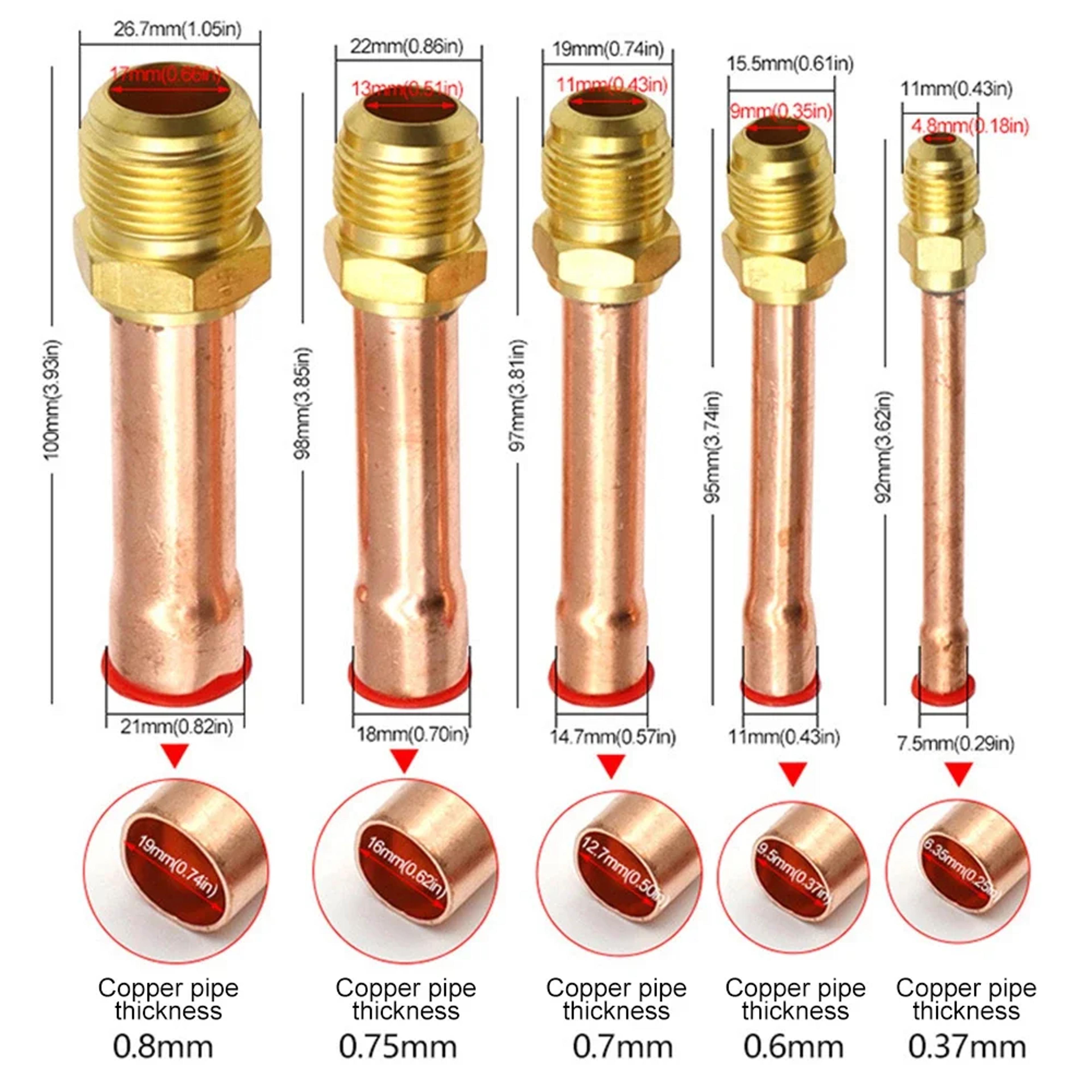 degree brass pipe fitting copper connector for hvac and air conditioner systems