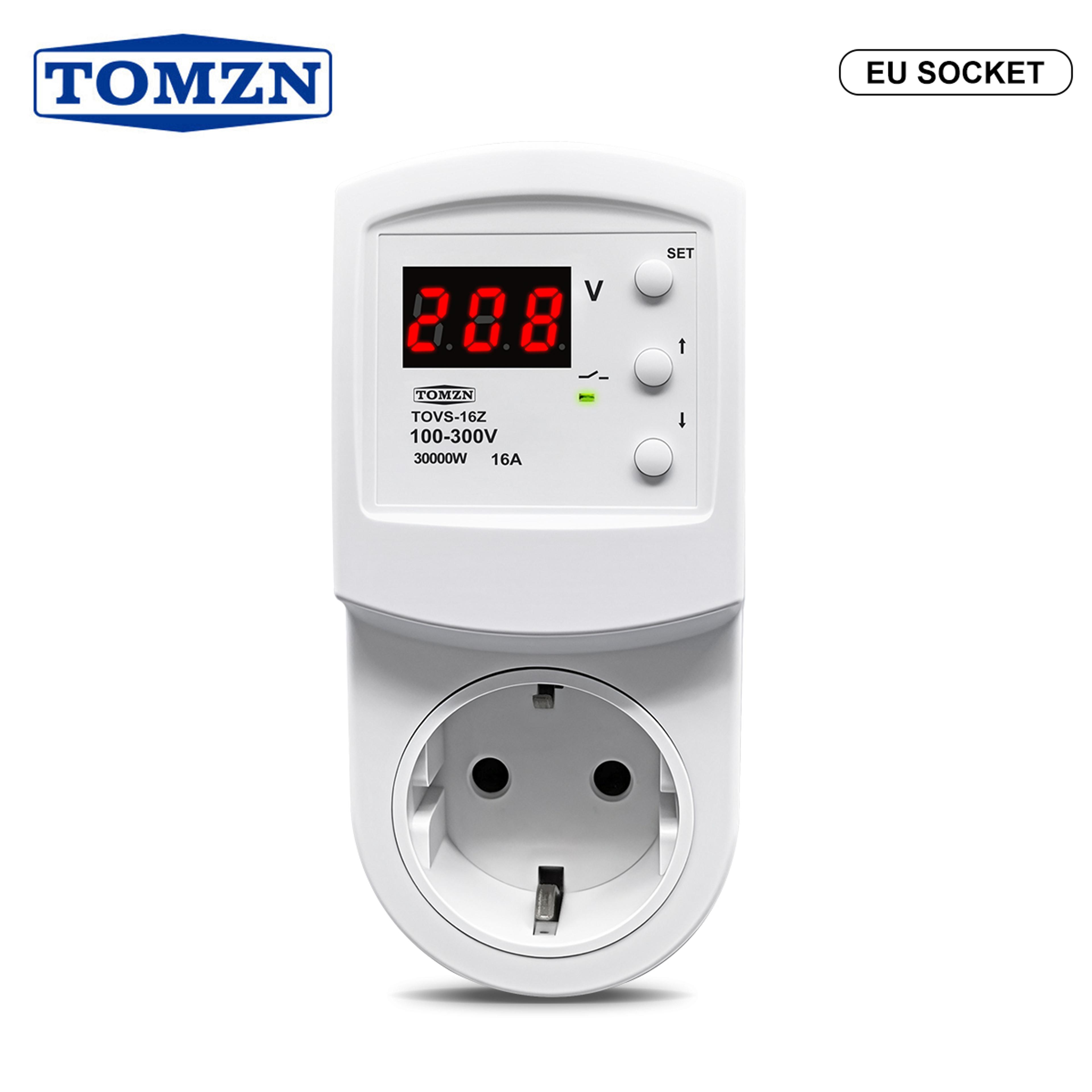 smart automatic voltage protector socket with overvoltage and undervoltage protection