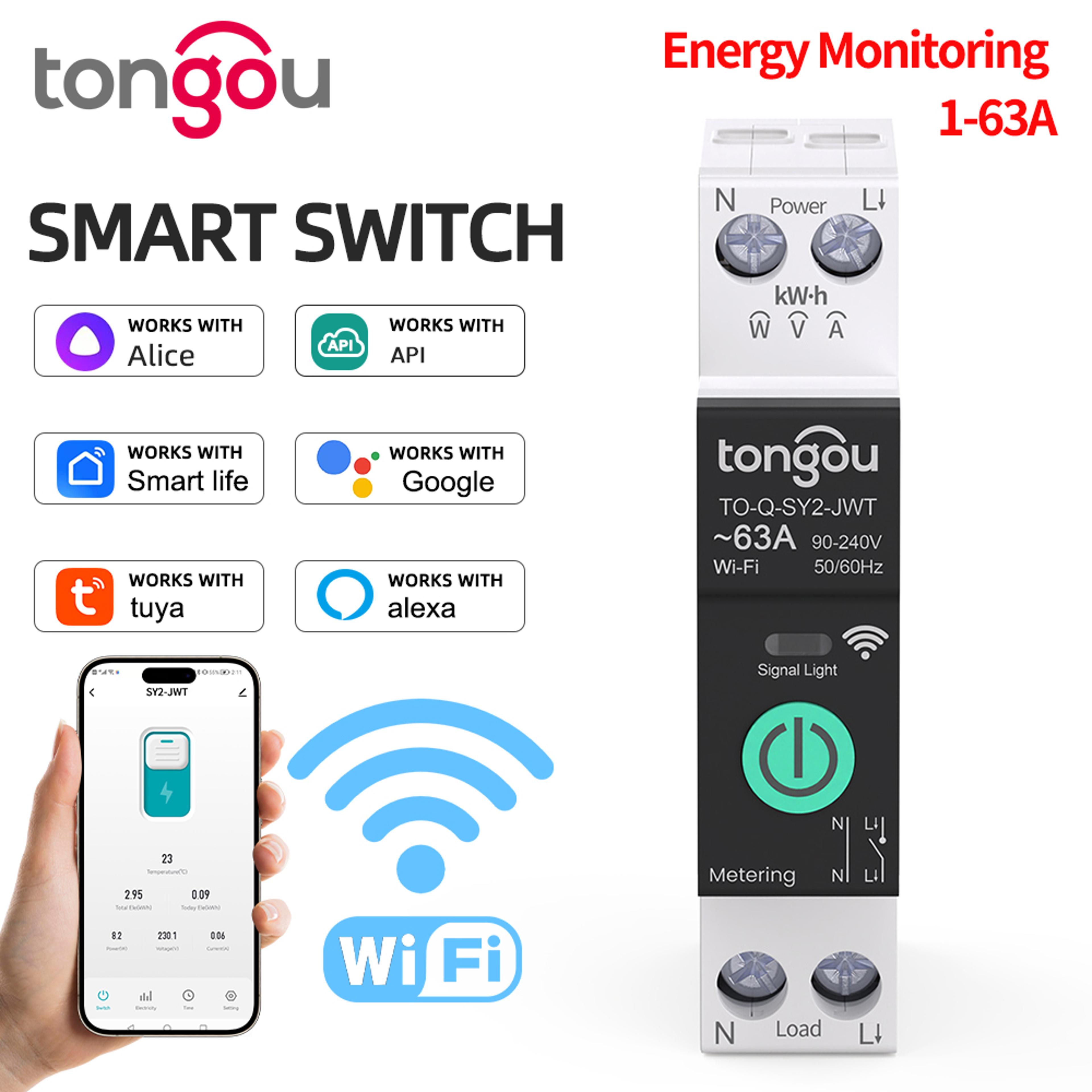wifi smart circuit breaker with energy monitoring and remote power control