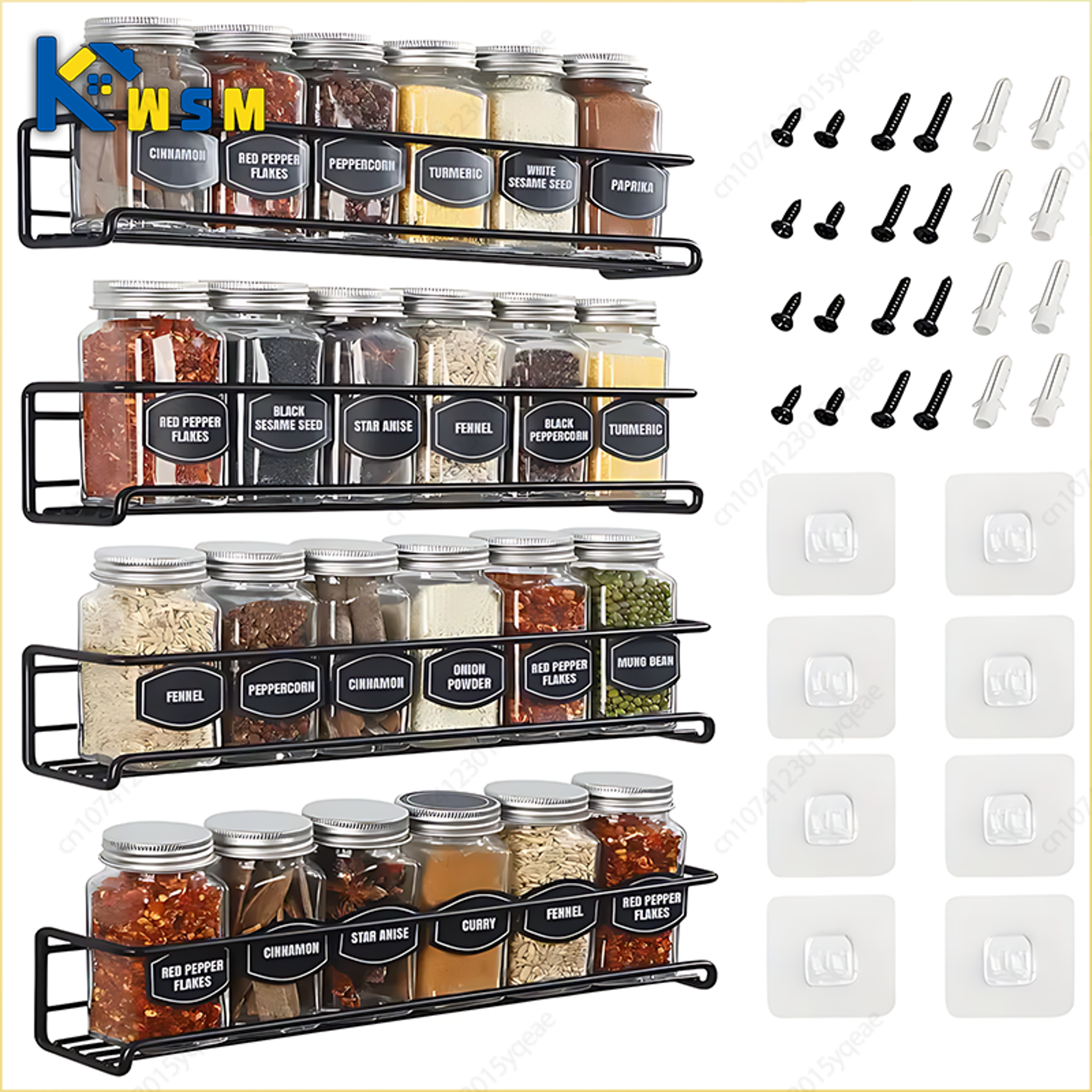 multi use wall mounted spice rack metal shelf for kitchen & bathroom storage