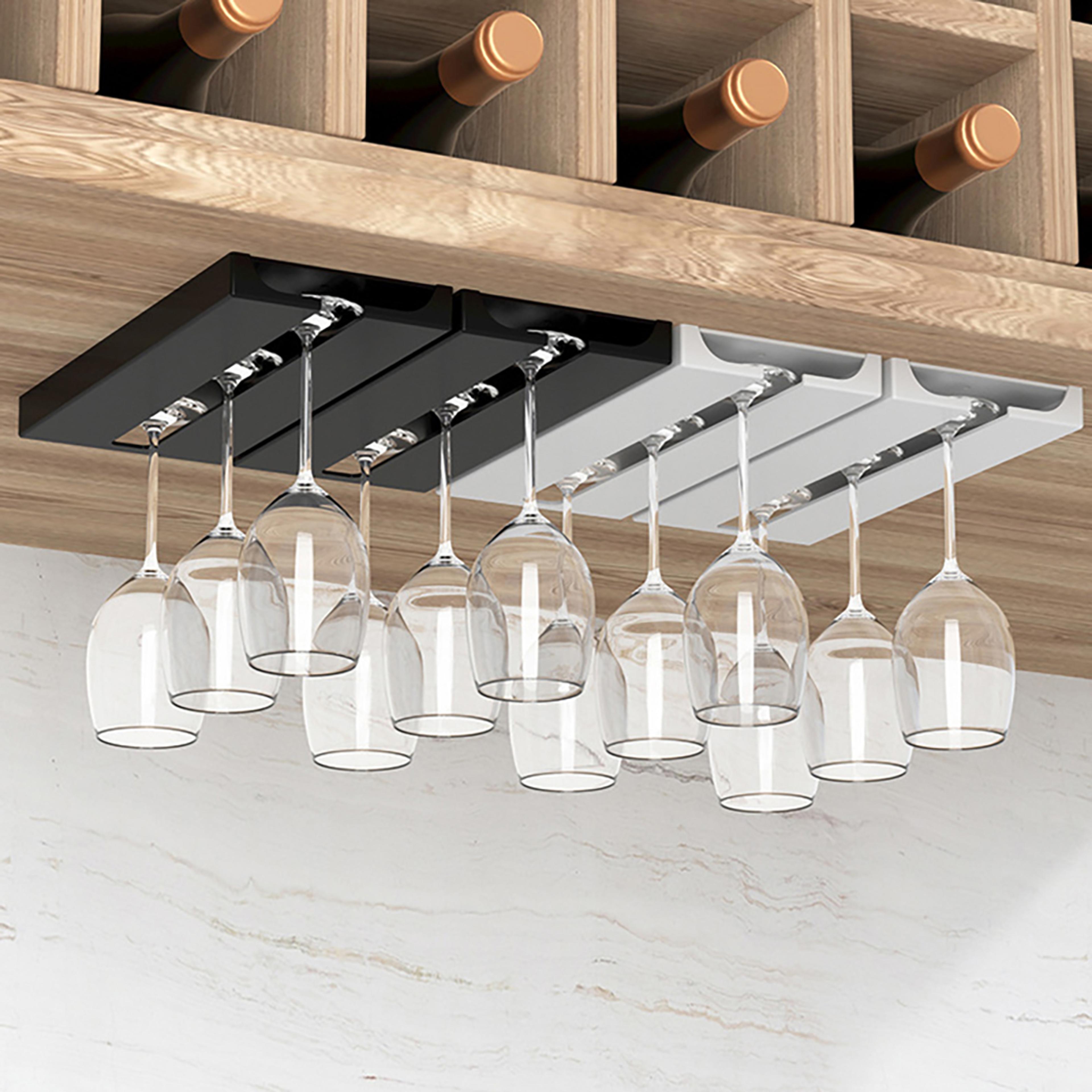 under cabinet wine glass holder rack space saving stemware organizer