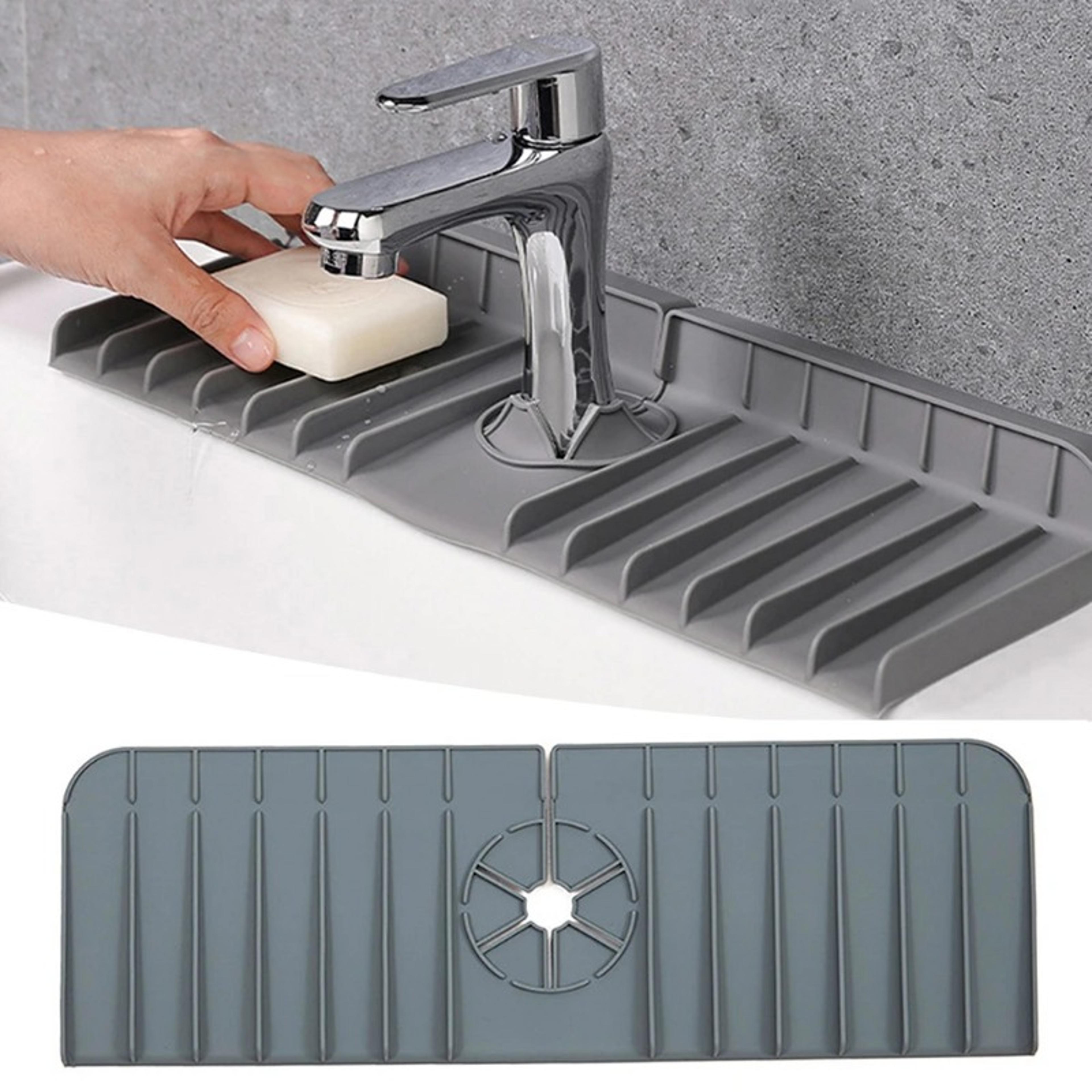 silicone faucet mat sink splash guard with drain pad