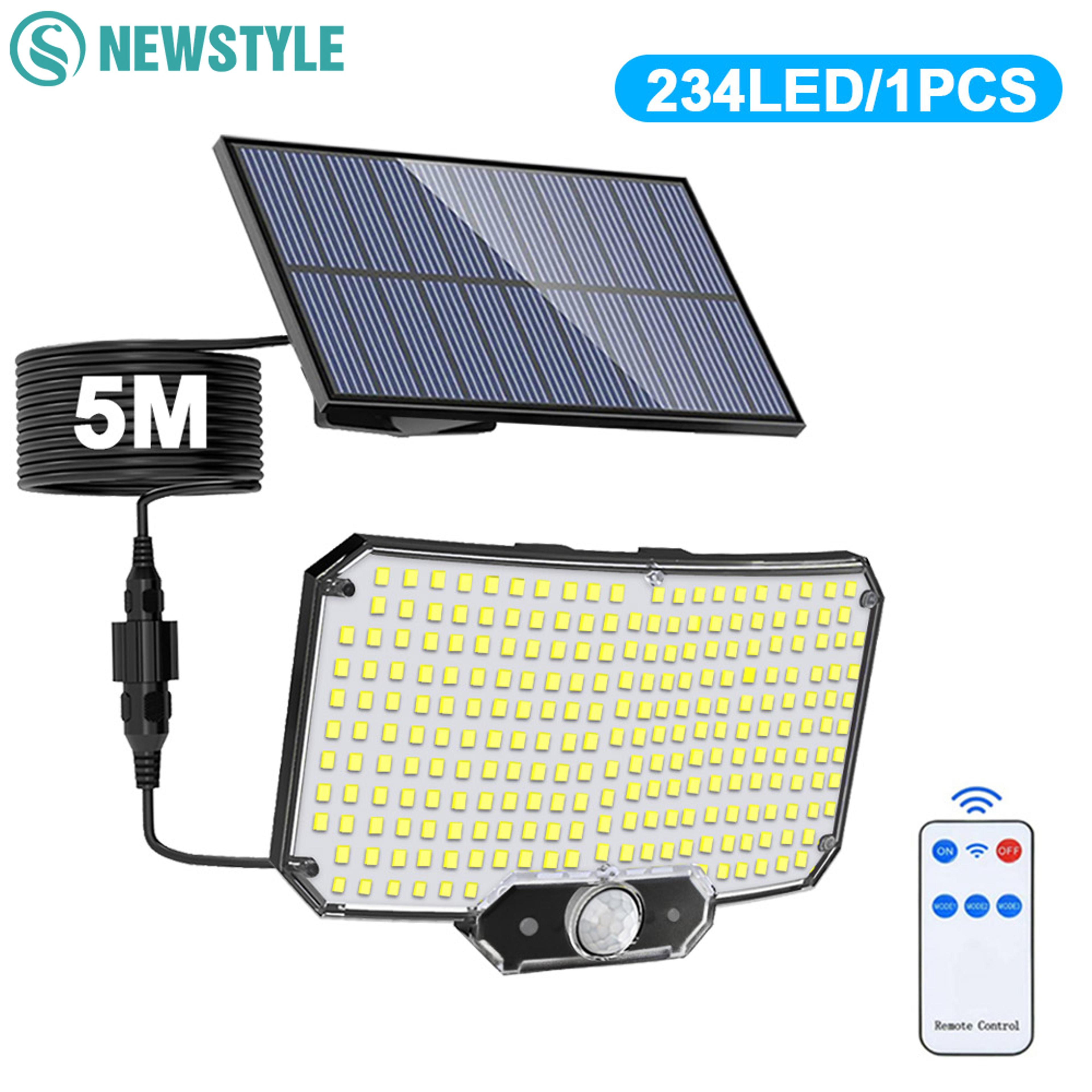 solar motion sensor security light outdoor waterproof led split floodlight