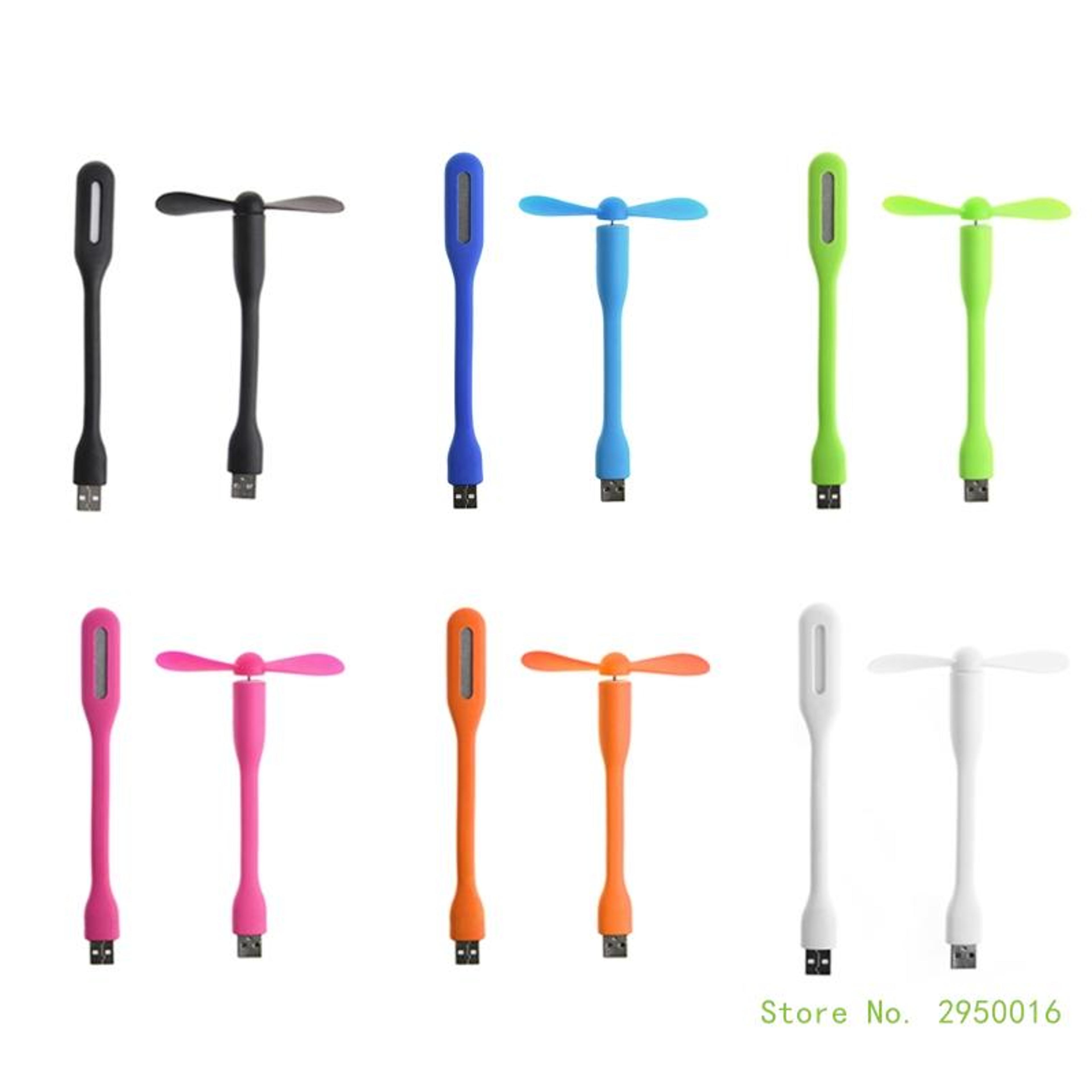 portable usb fan with led light flexible mini cooling gadget for laptop and power bank