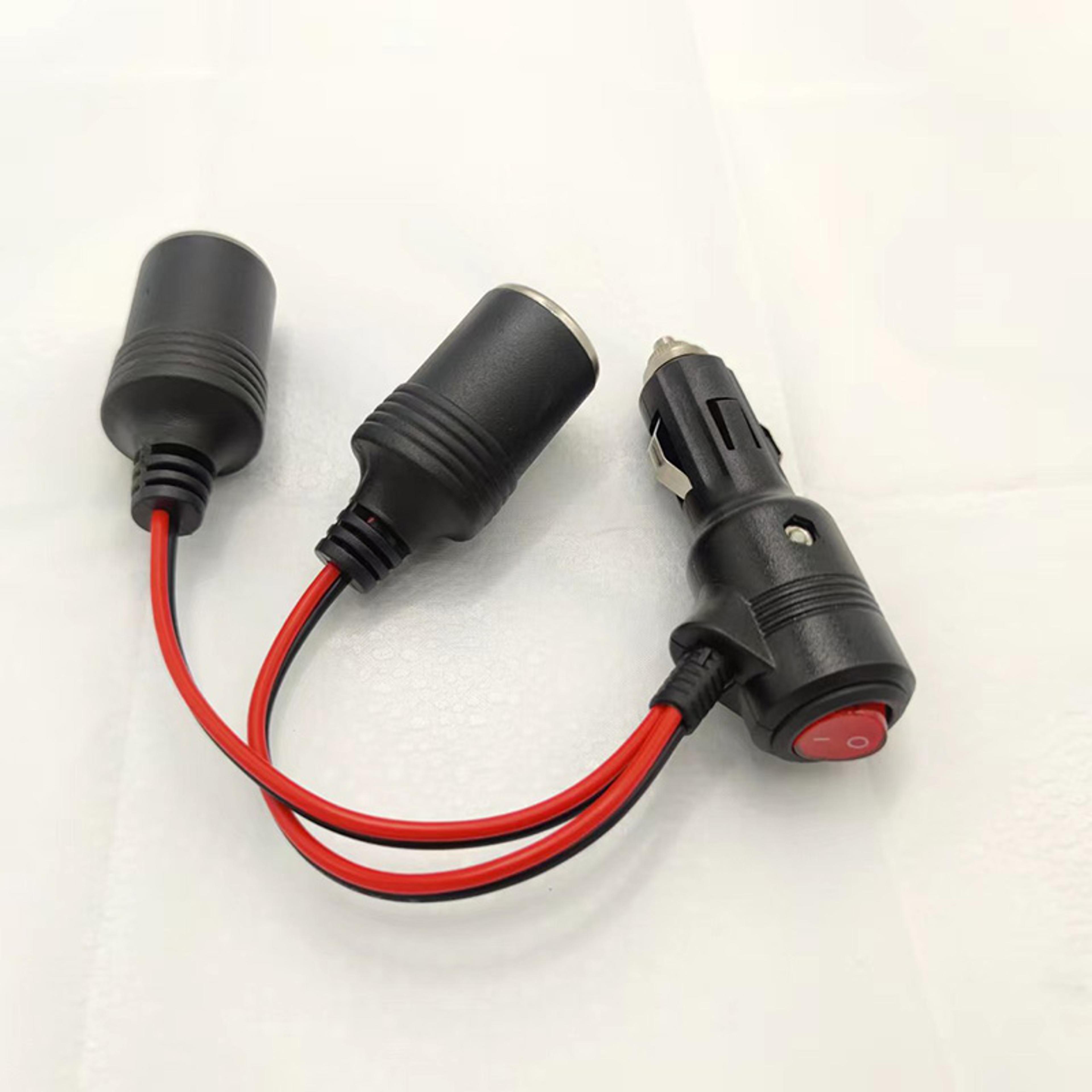 dual socket car power splitter adapter with switch for gps phone charger dash cam