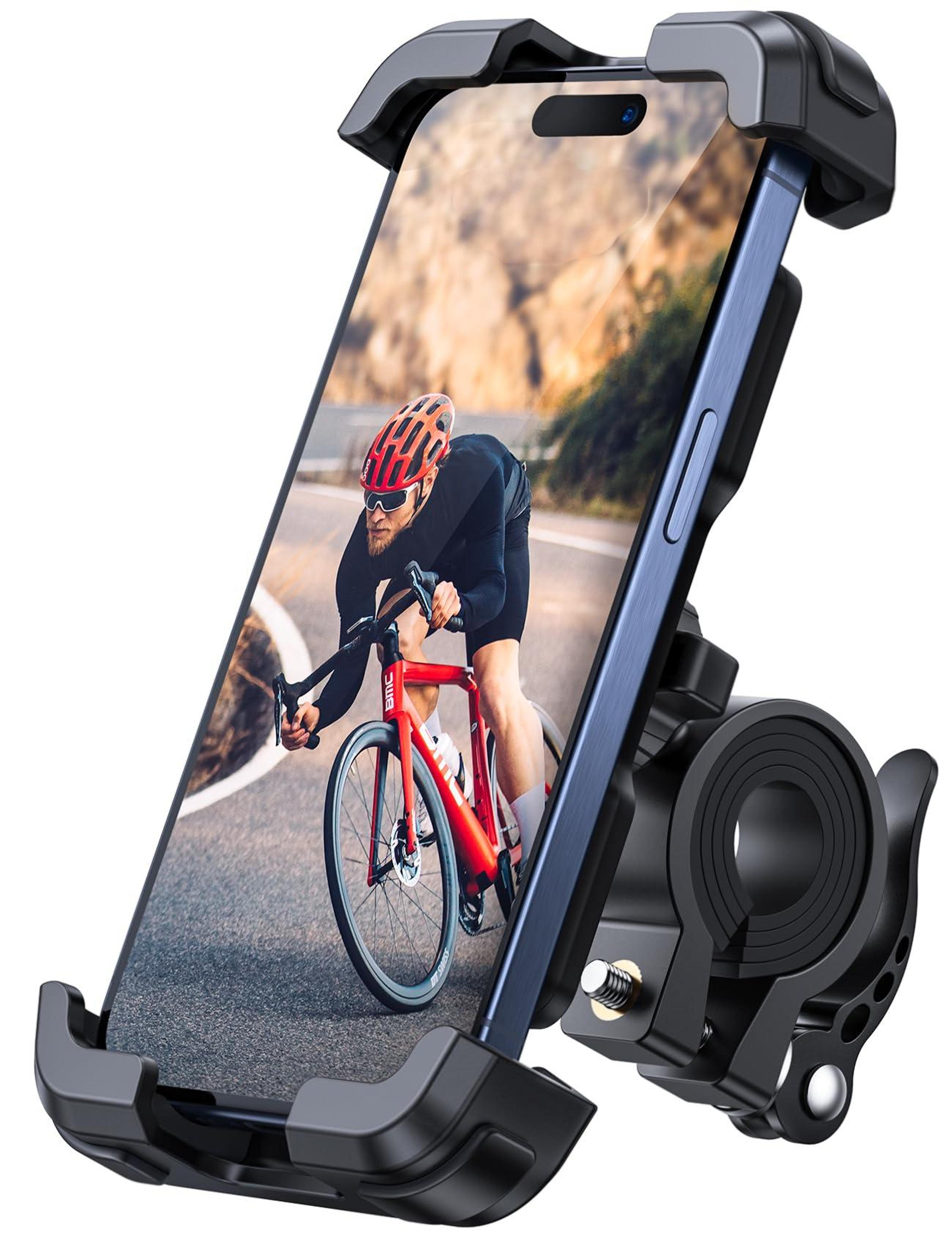 universal bike phone mount adjustable motorcycle handlebar holder for secure riding