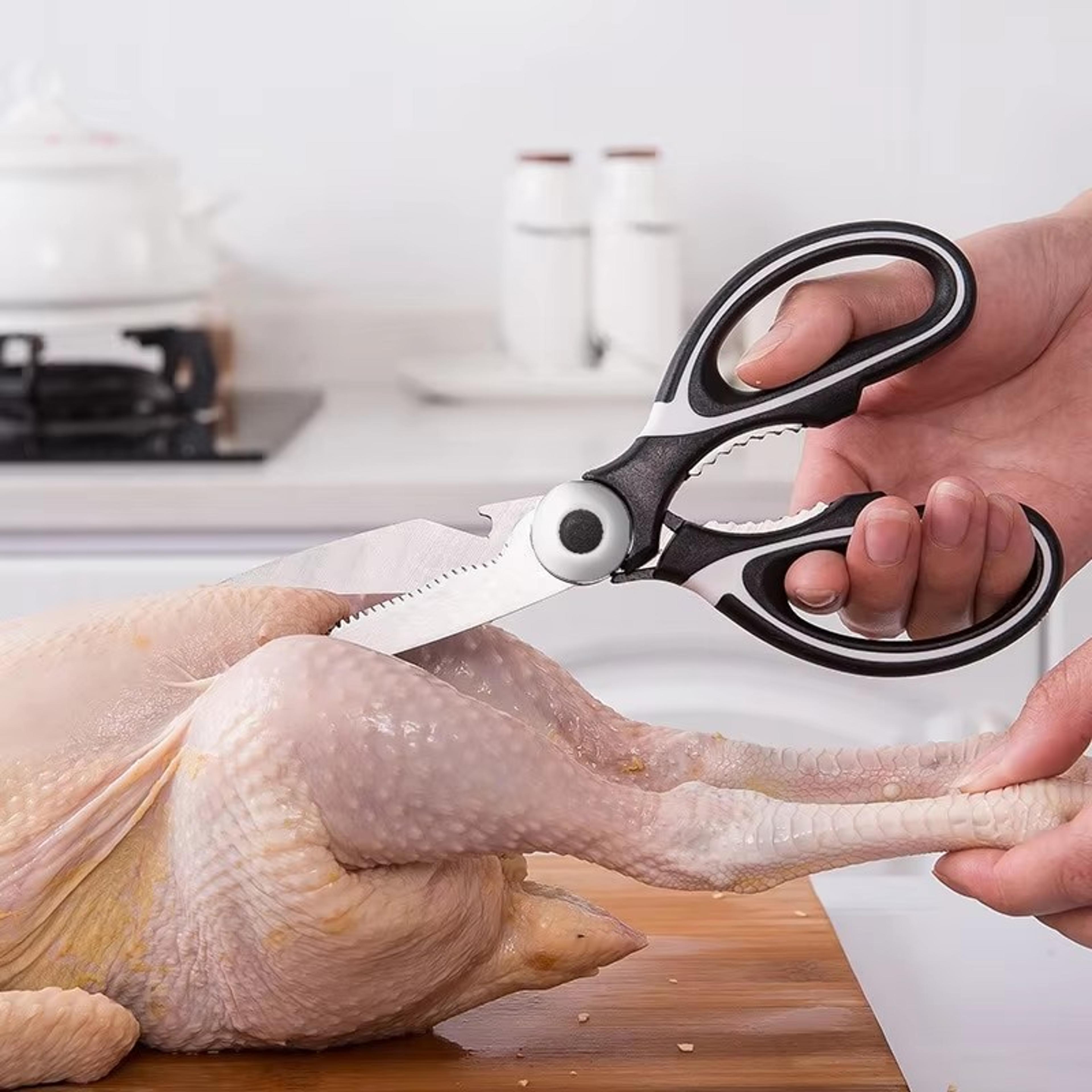 sharpedge stainless steel kitchen scissors for poultry, fish & everyday food prep
