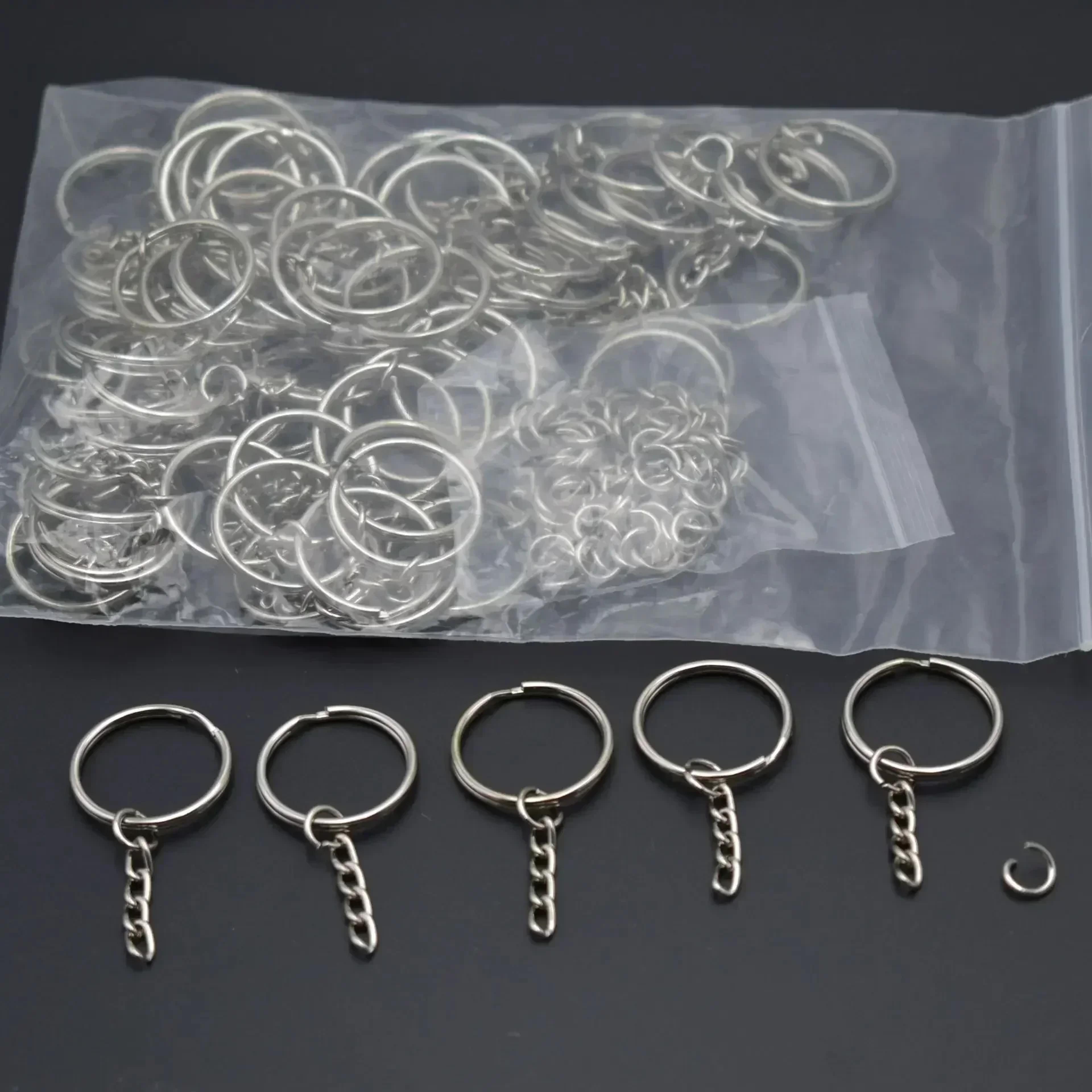 diy silver keyring split rings for custom keychains & key holders
