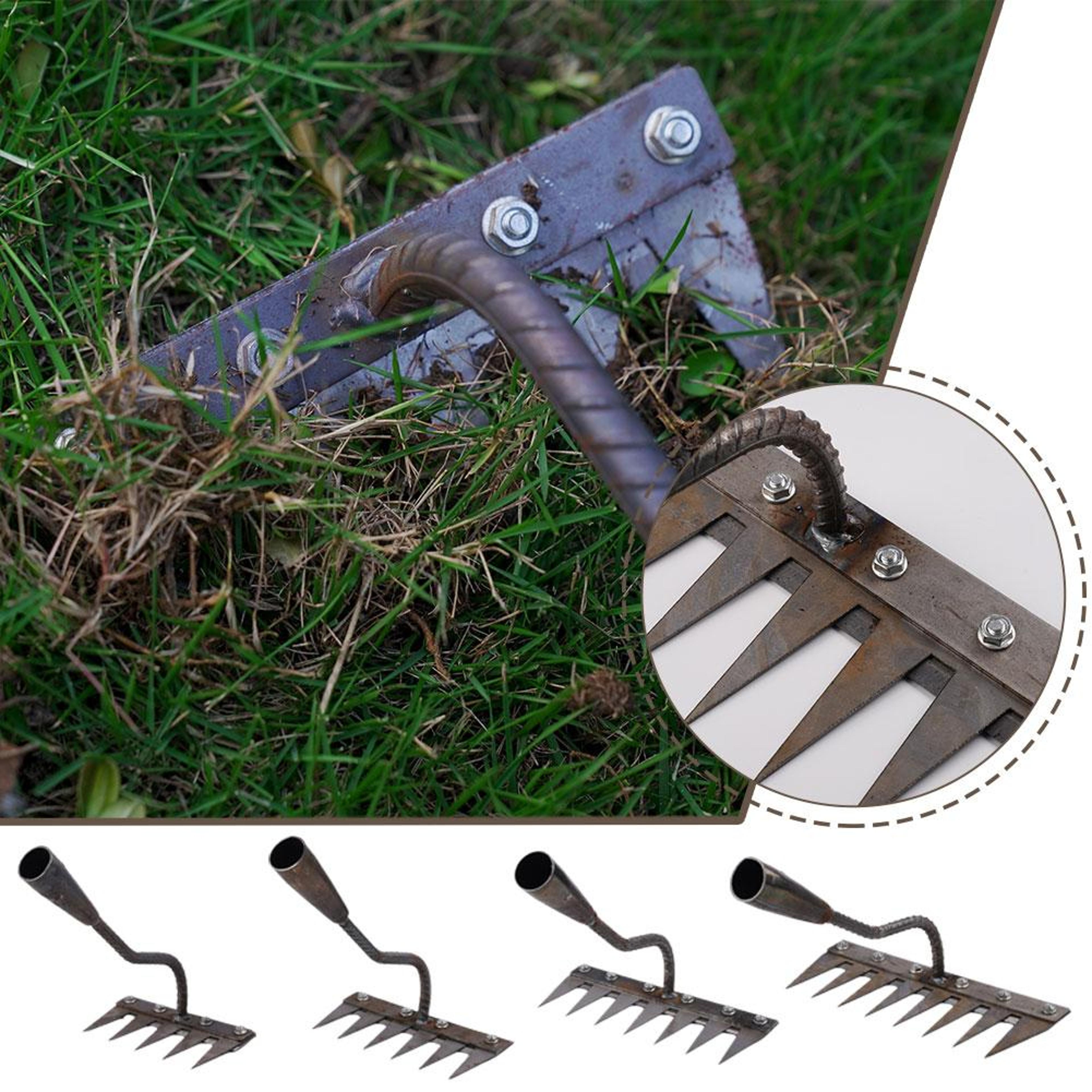 heavy duty garden hoe rake for weeding, soil loosening & farm cultivation