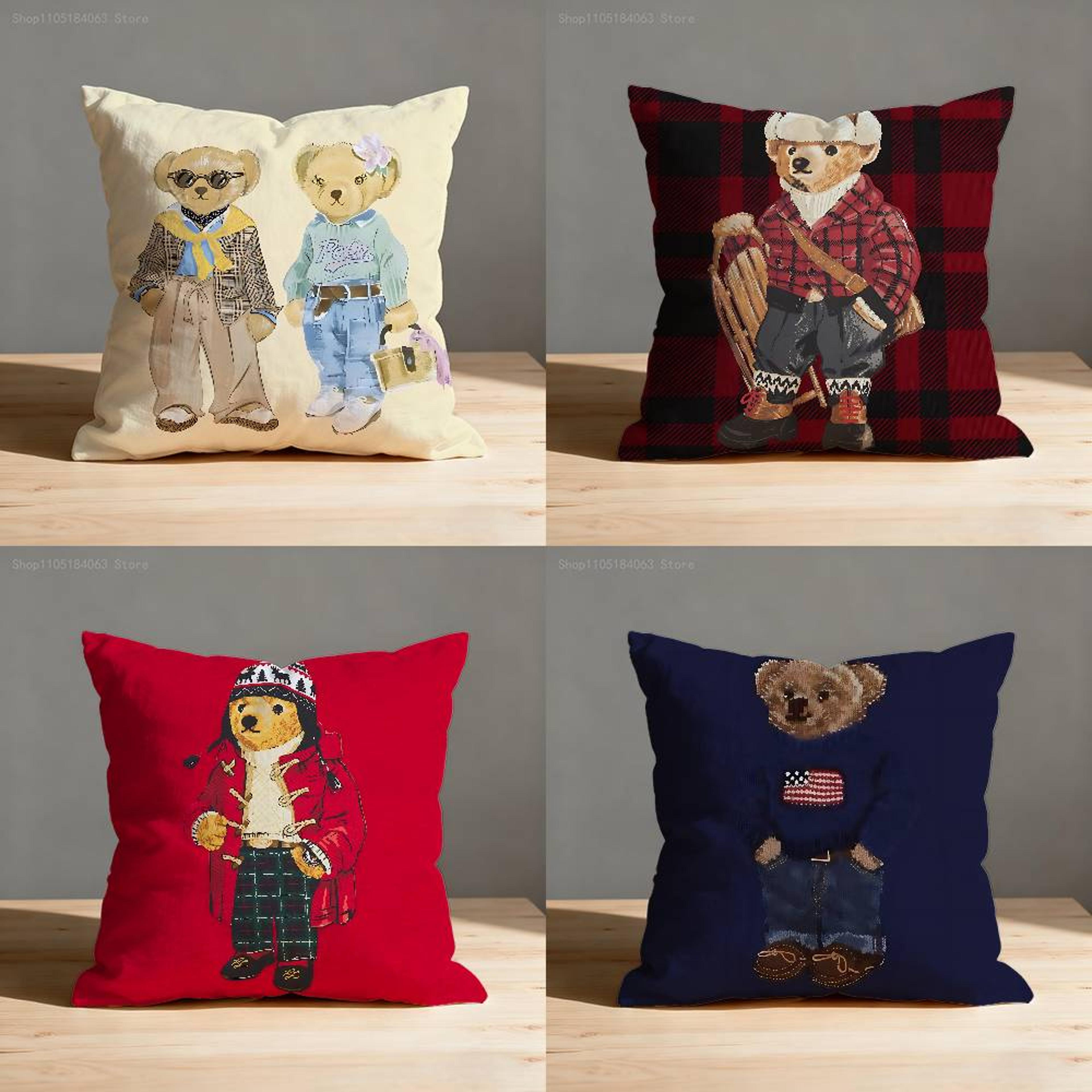 cozy bear cushion cover decorative throw pillow cover for sofa, office & bedroom