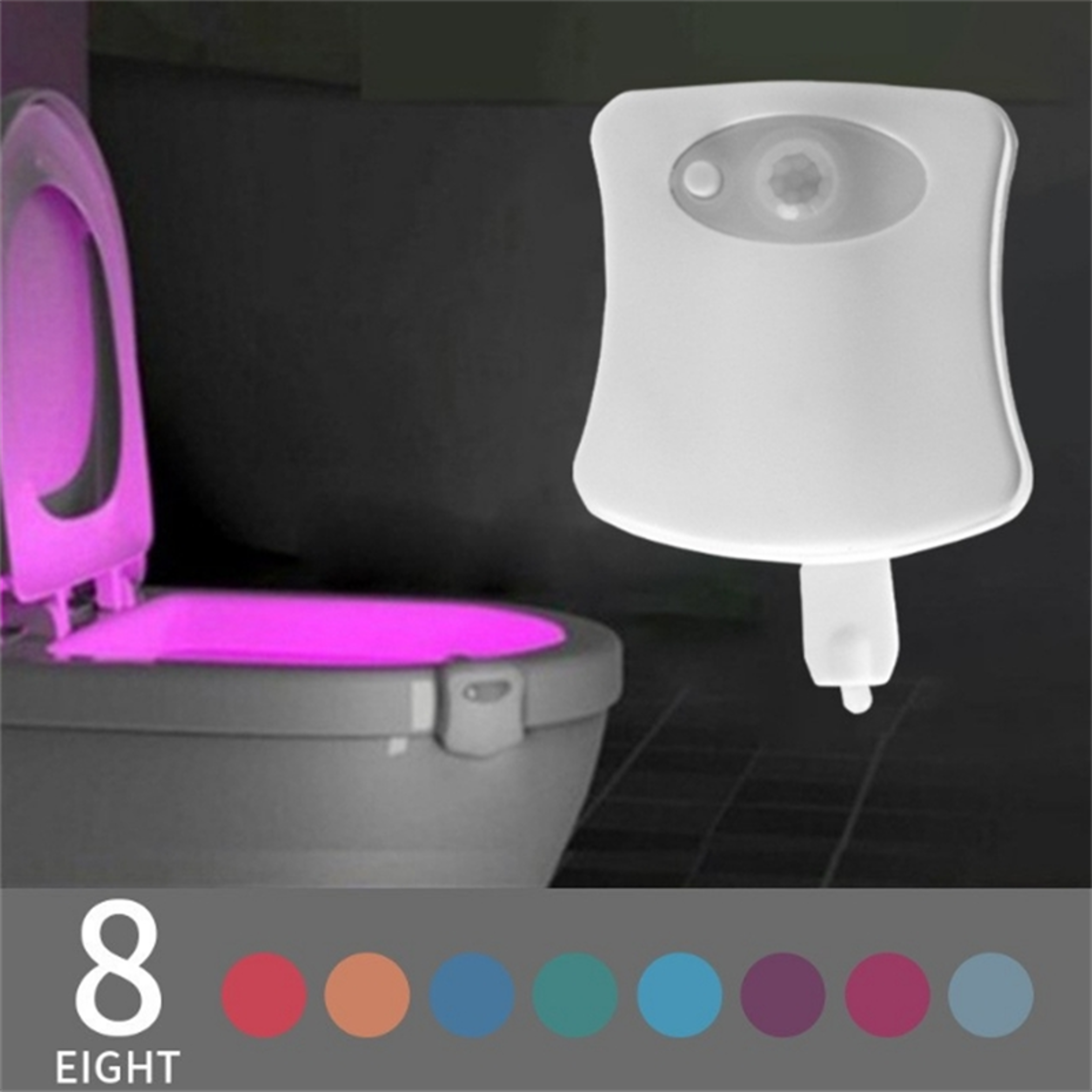 motion sensor led toilet night light with color changing glow