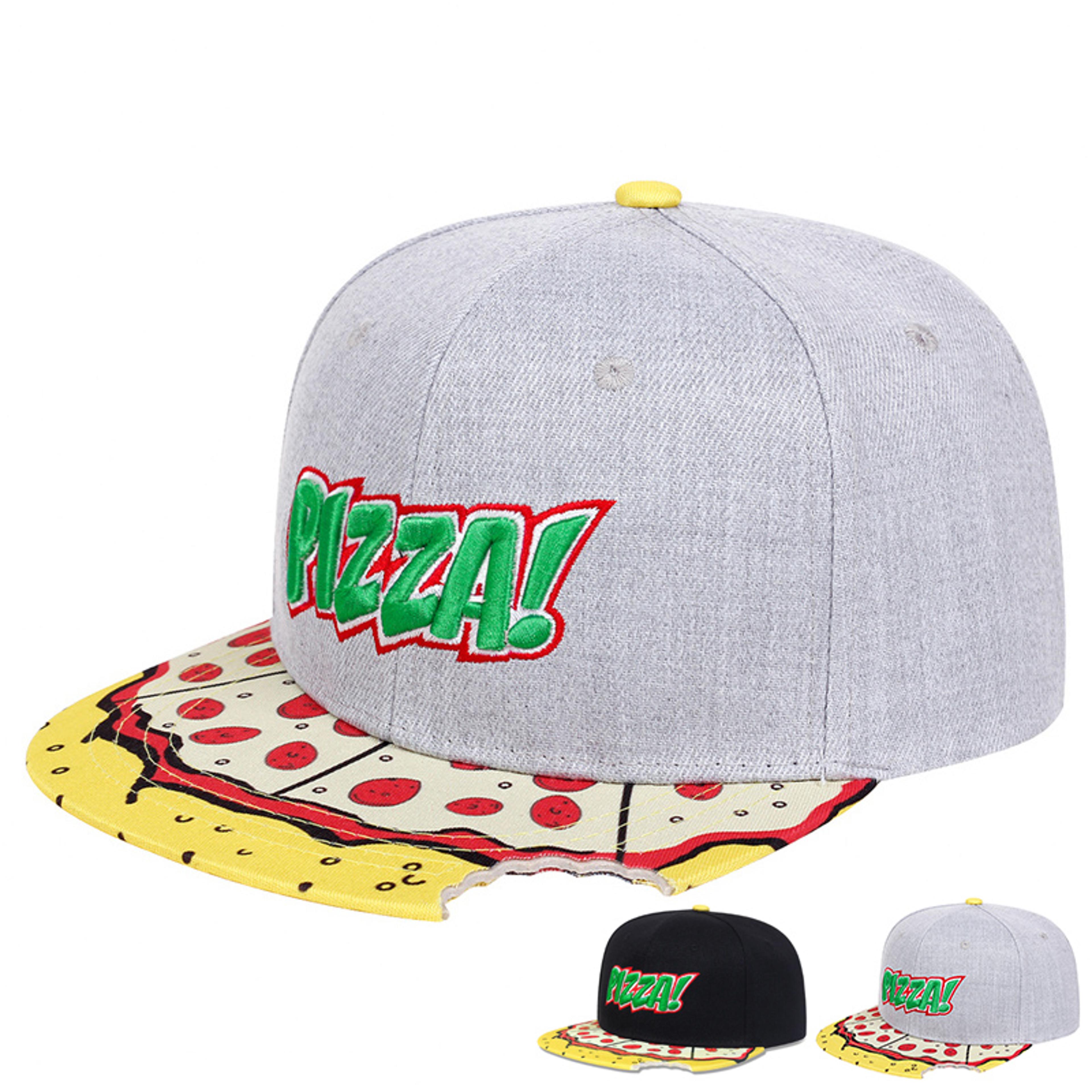 unisex pizza embroidered hip hop baseball cap adjustable sunscreen hat