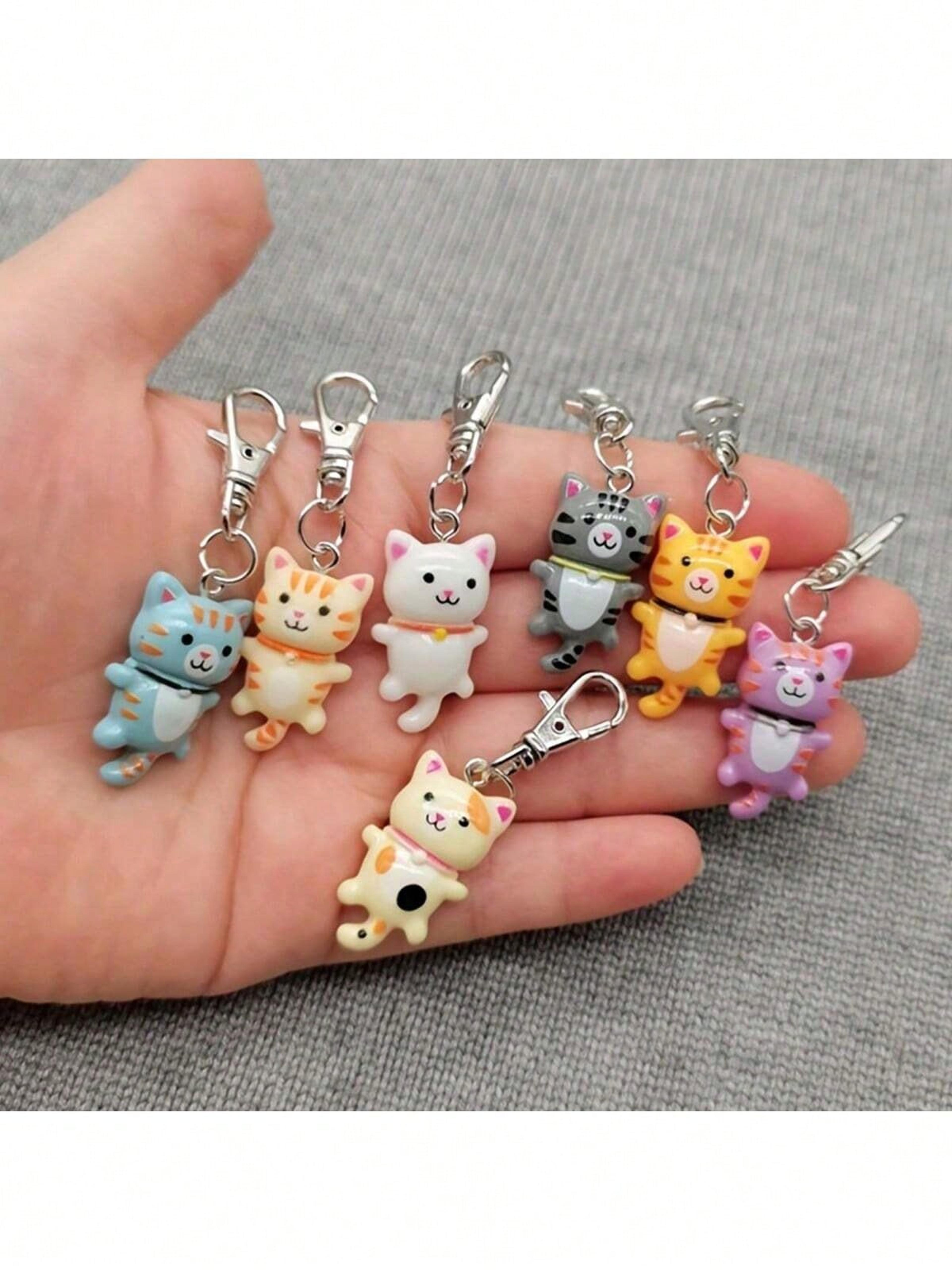 cute cat keychain set cartoon animal bag charm & keyring gift