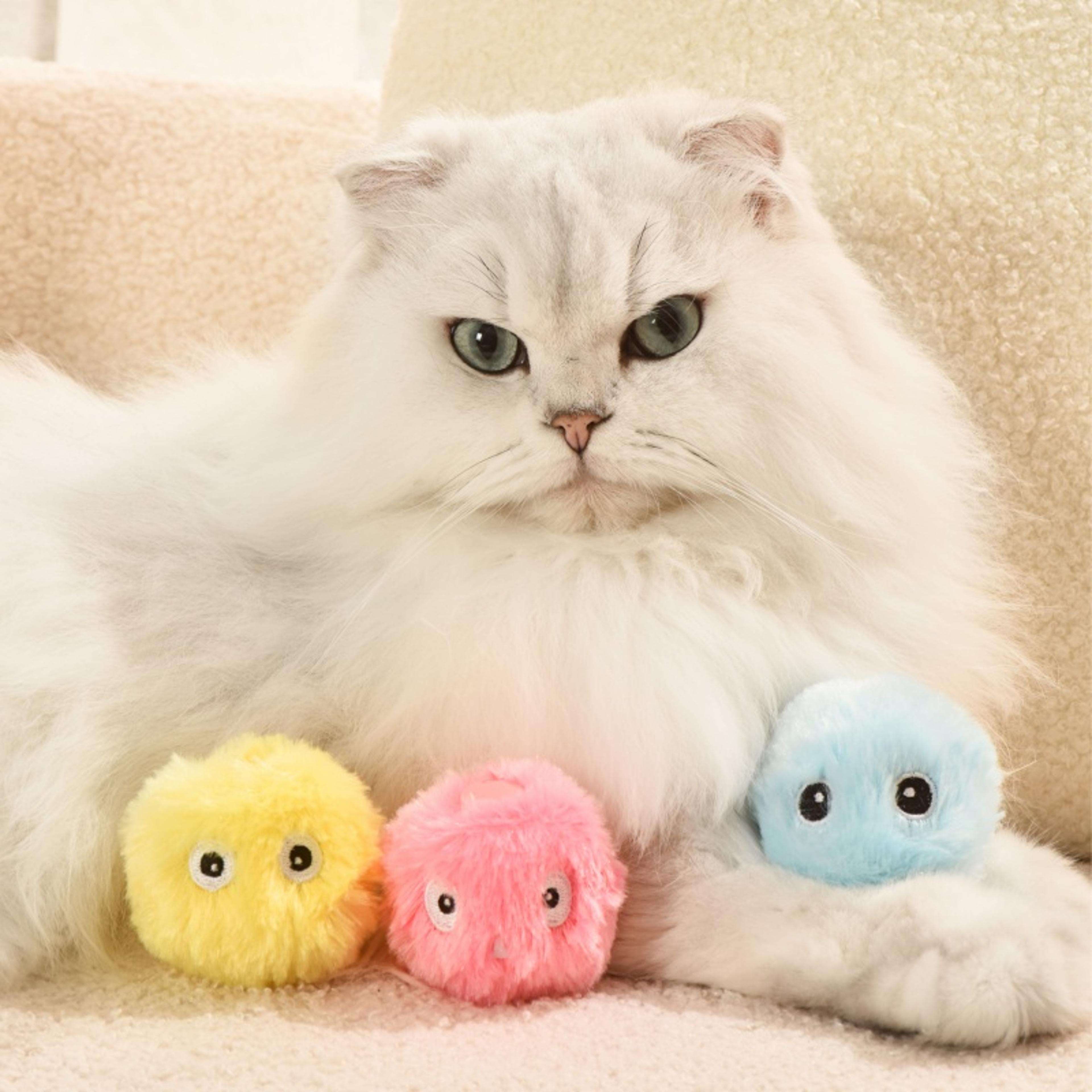 smart squeaky catnip ball toy for indoor cats interactive motion activated cat toy