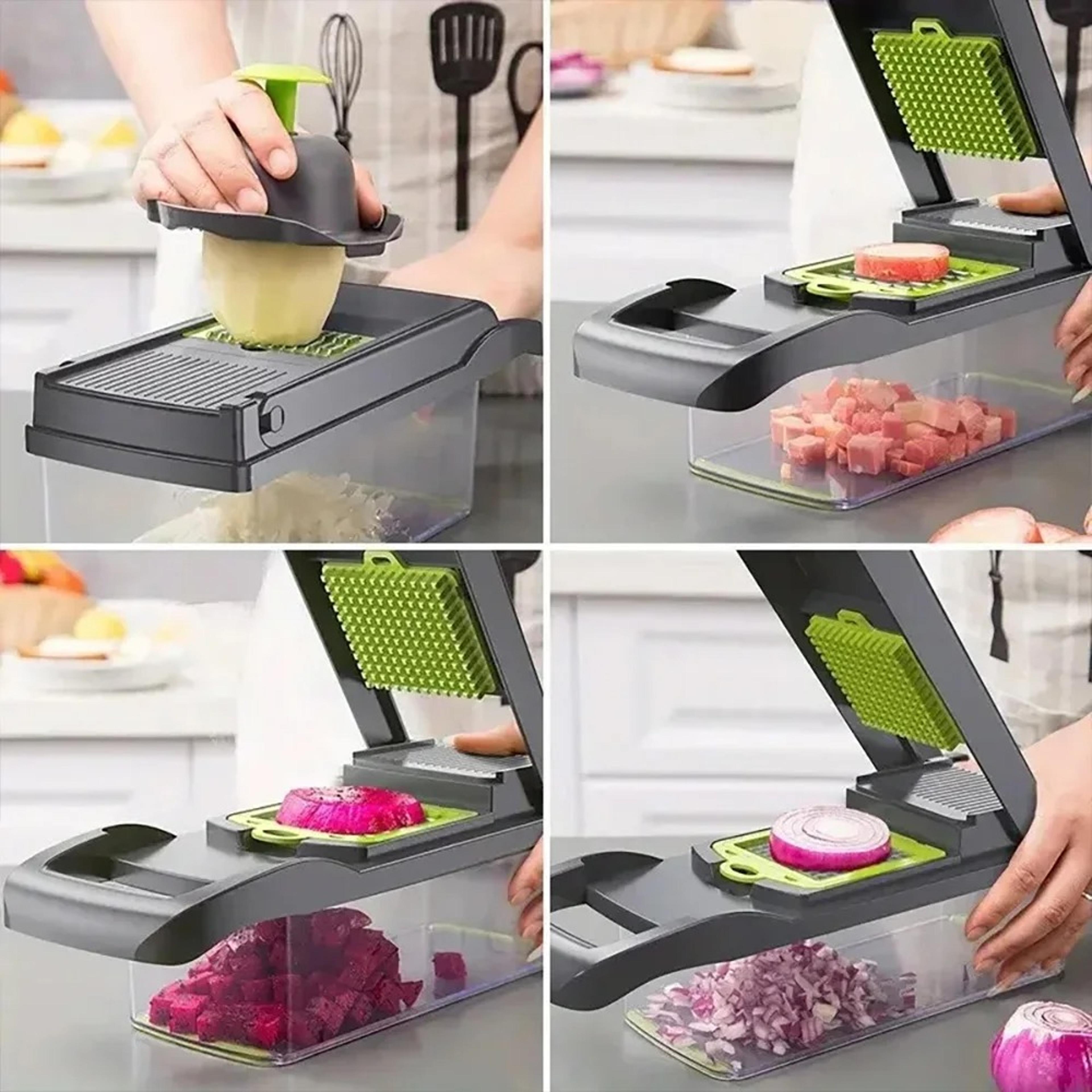 vegetable chopper & veggie slicer pro with food container