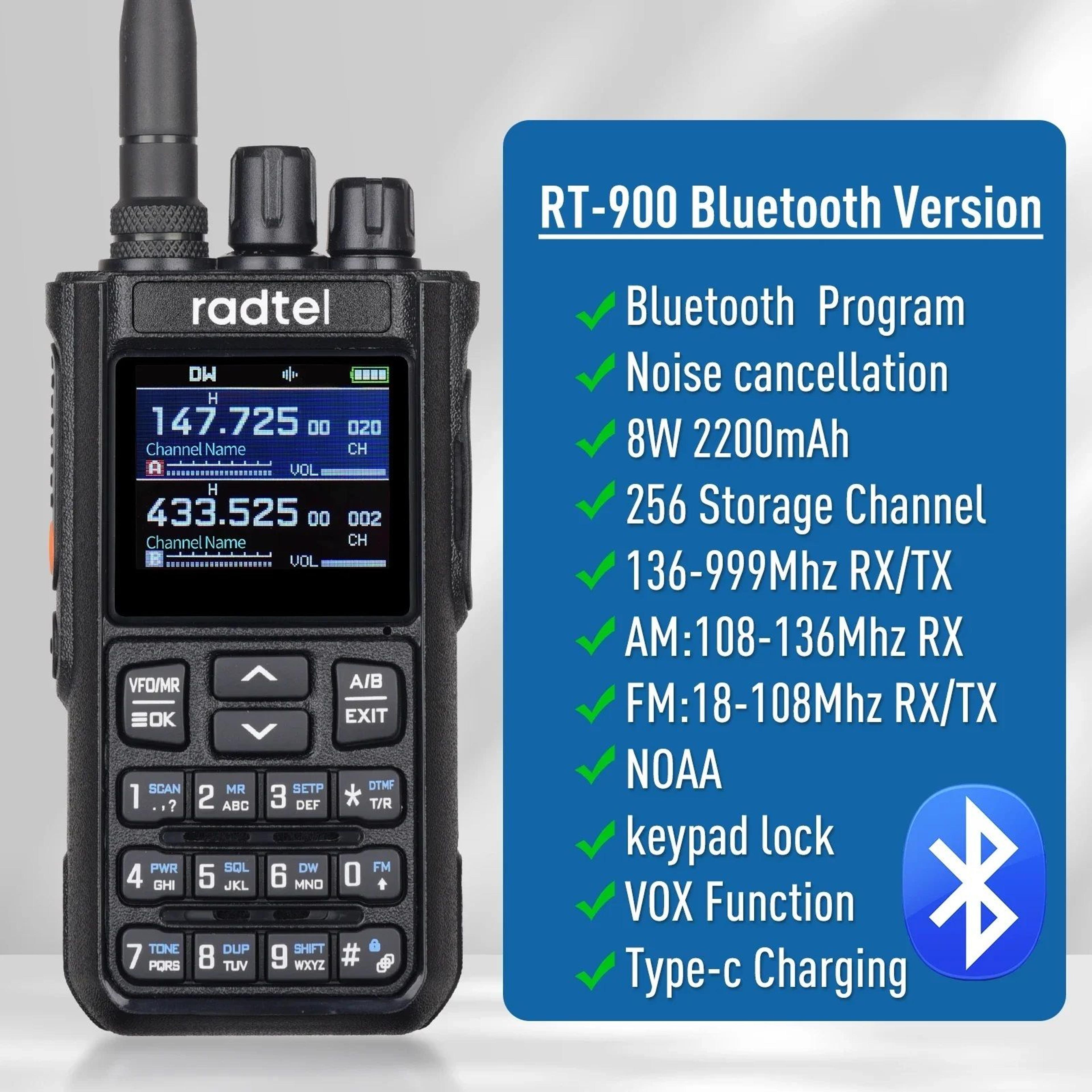 radtel rt full band ham radio walkie talkie aviation & noaa two way radio