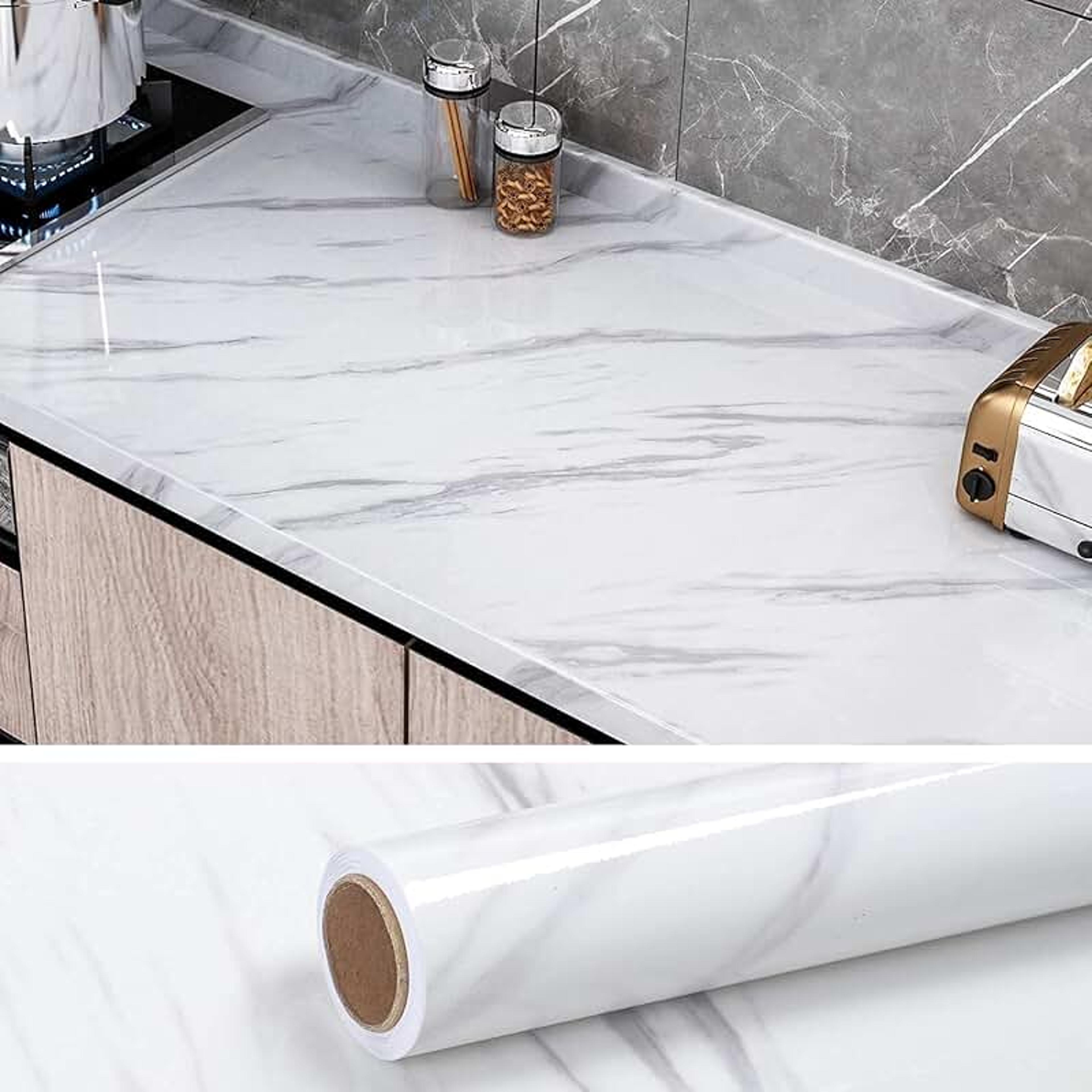 waterproof peel and stick wallpaper white self adhesive contact paper for walls, cabinets & home decor