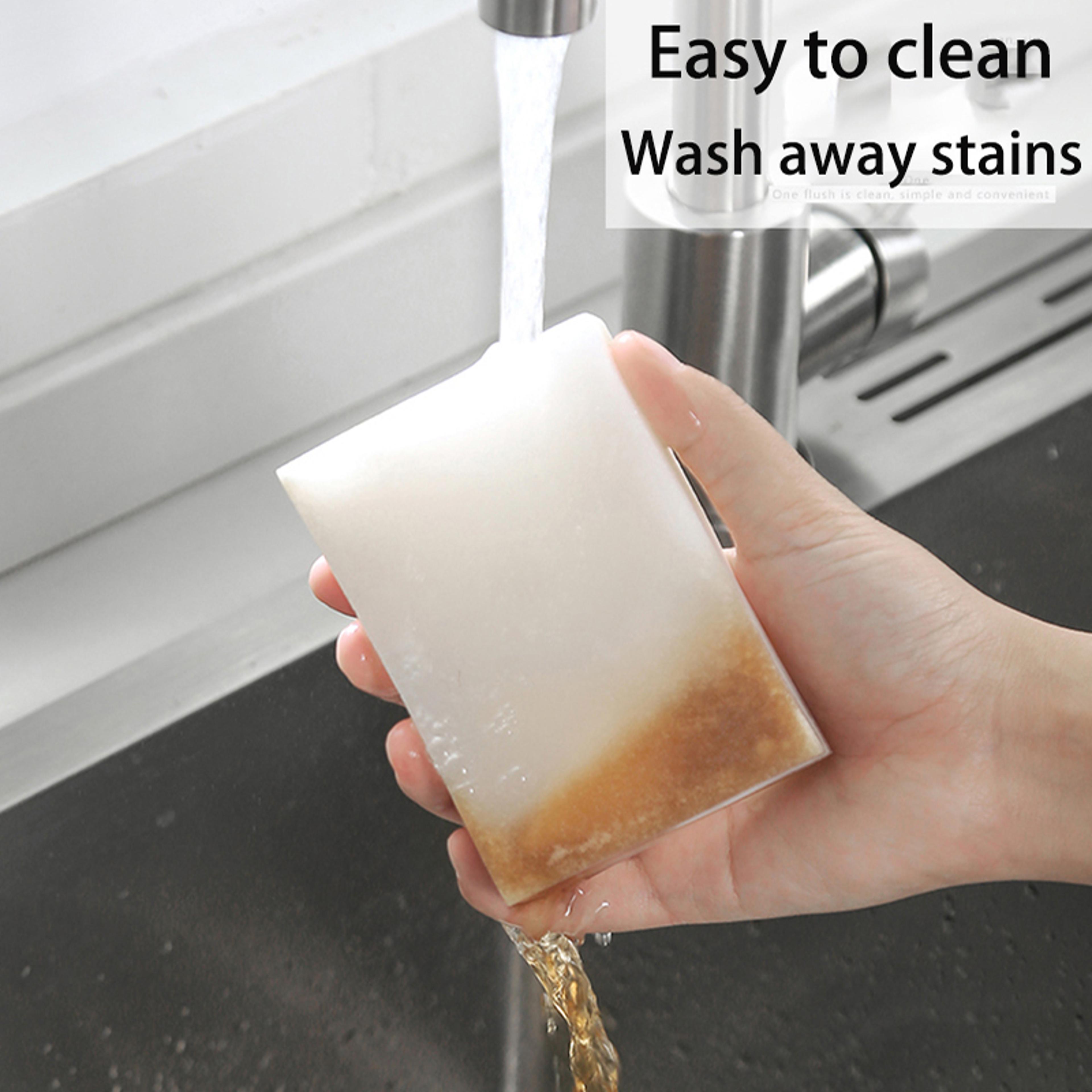 magic sponge melamine cleaning eraser pads pack for kitchen, bathroom & household stain removal