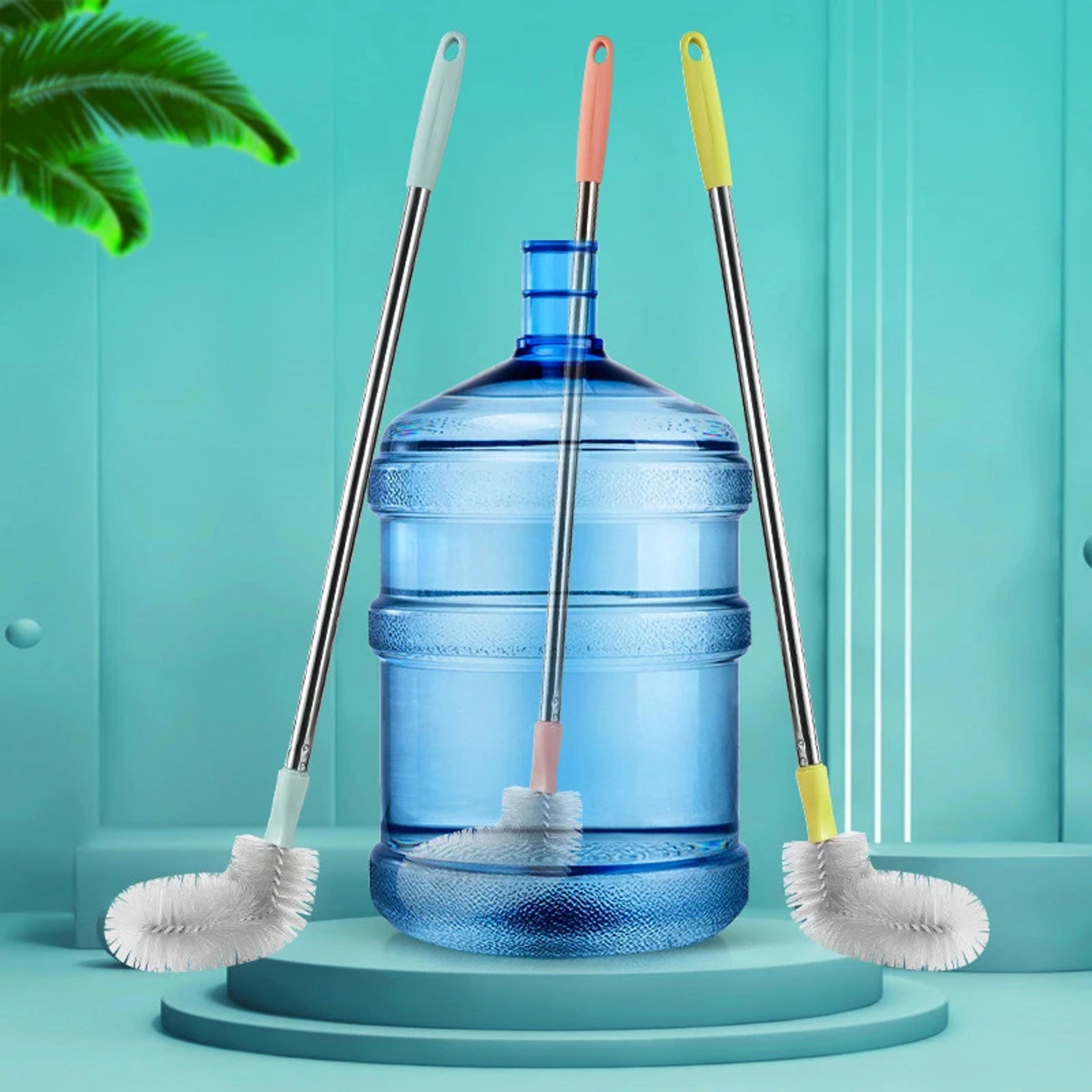 long handle water dispenser cleaning brush for buckets, bottles & water jugs with stainless steel rod