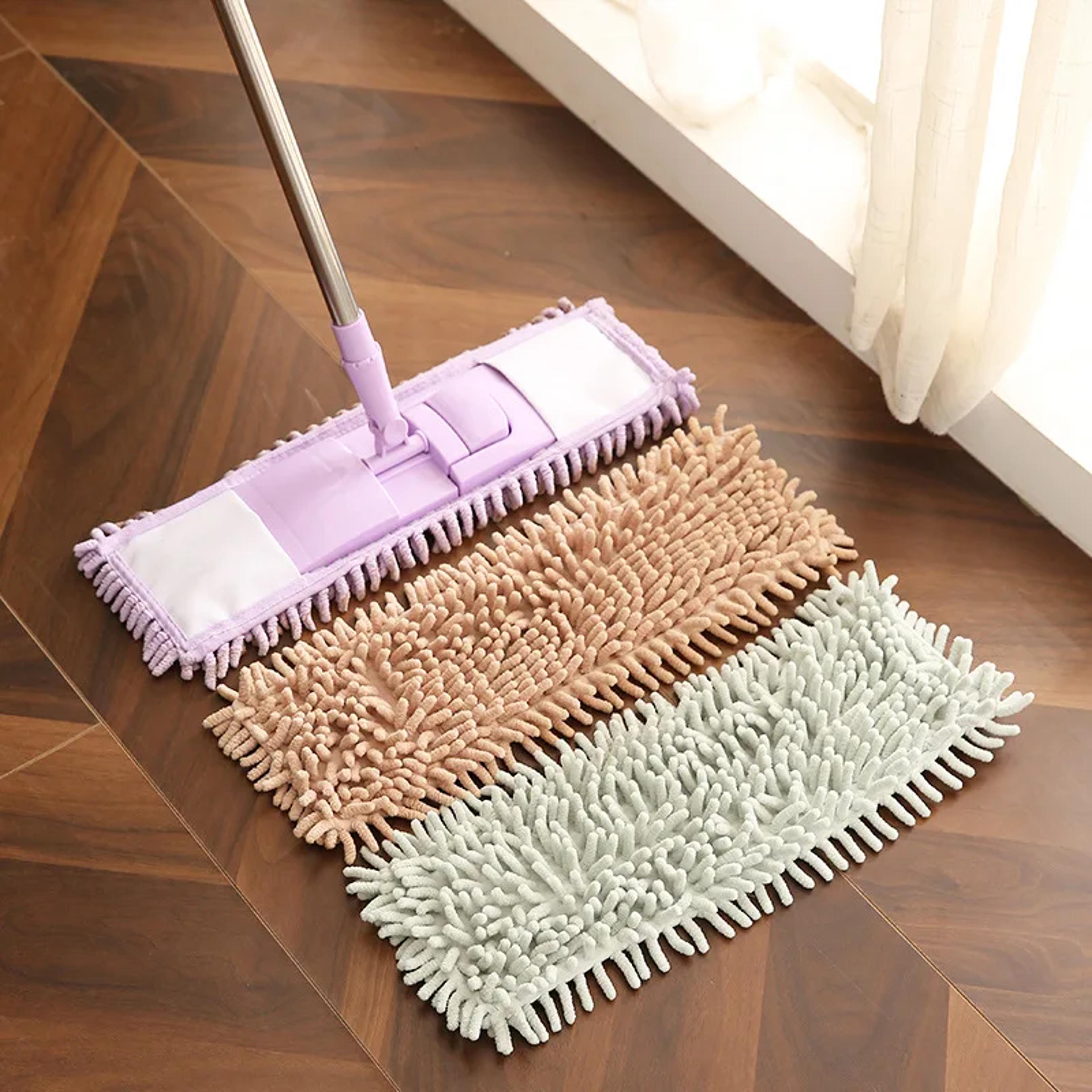 reusable chenille mop replacement pads pack for flat dust mop floor cleaning