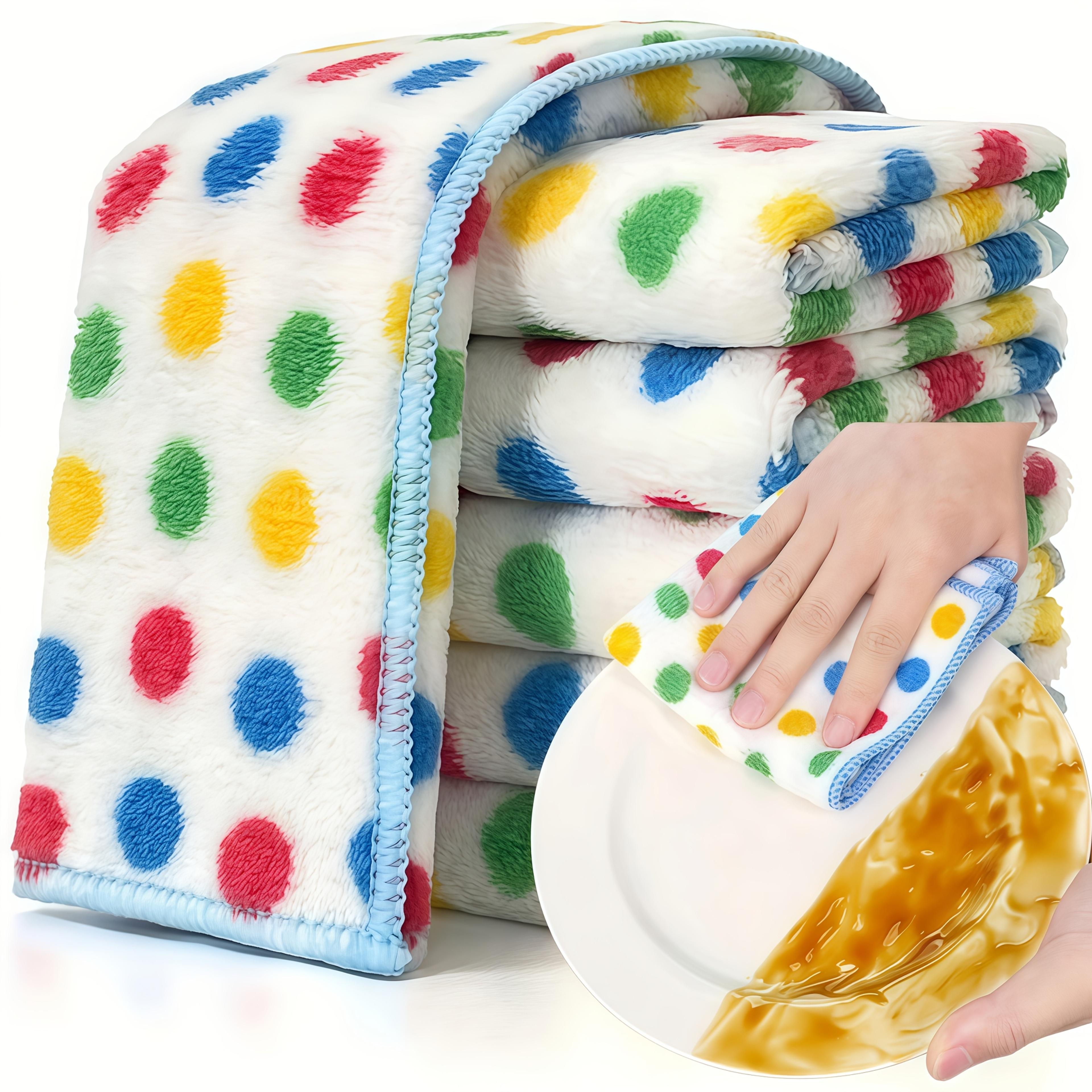colorful microfiber cleaning cloth set ultra absorbent quick dry hand & kitchen towels