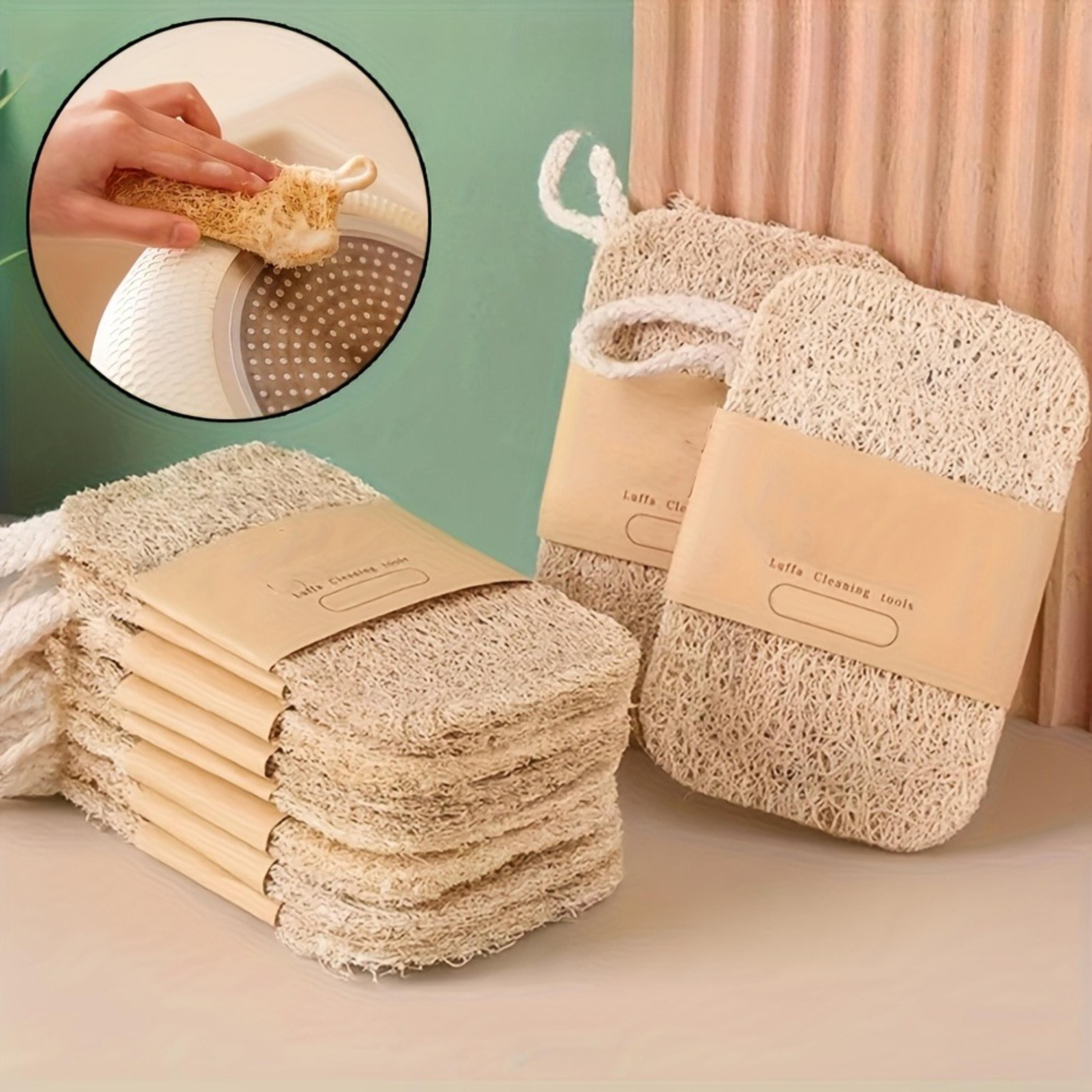 natural luffa dish sponge reusable loofah scrub pad for pots, pans & kitchen cleaning