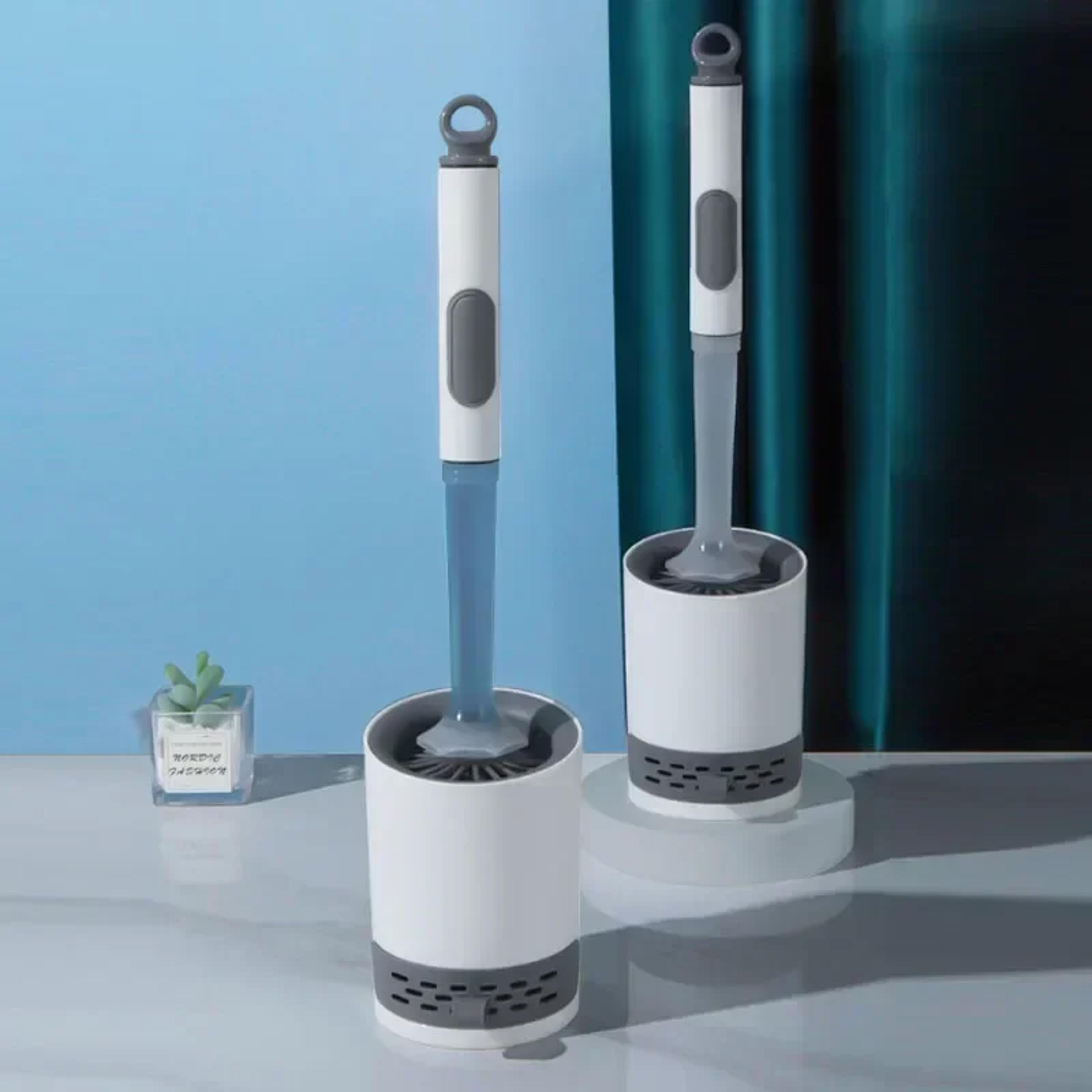 silicone toilet brush with holder wall mounted tpr bathroom cleaning brush