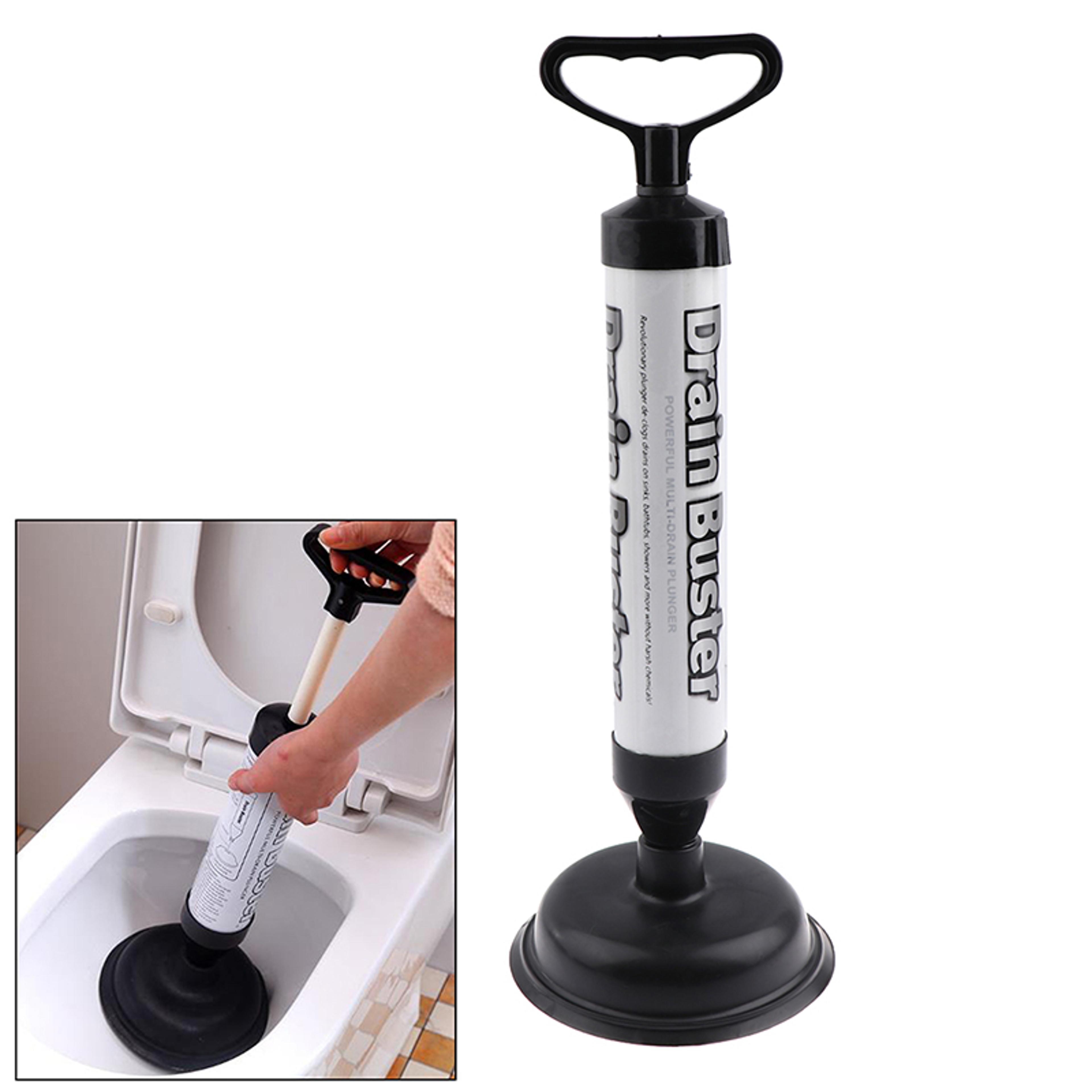 power drain buster toilet plunger & sink drain unclogger tool