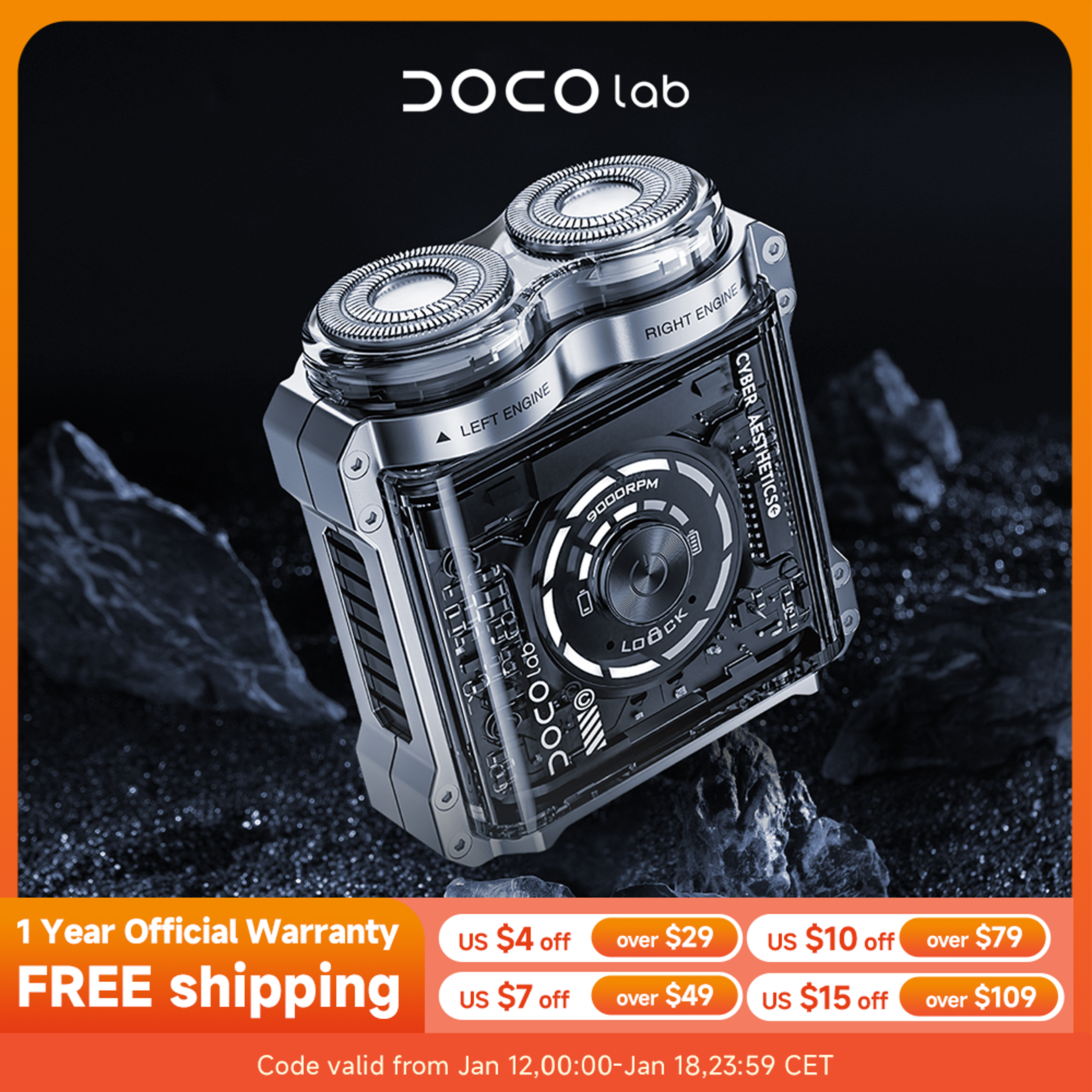 docolab mini electric shaver portable magnetic dual head travel razor for men