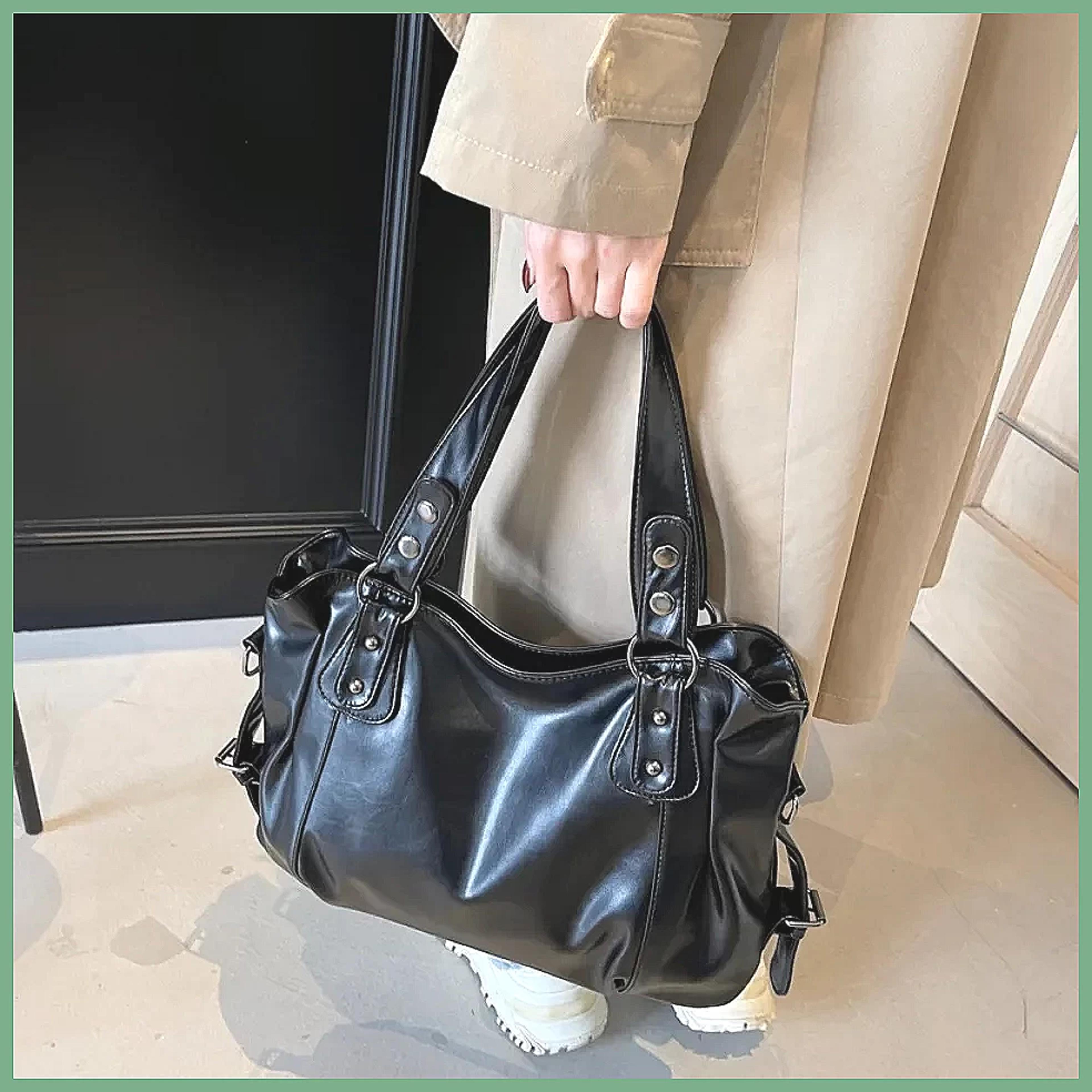 retro large capacity shoulder bag for women pu leather crossbody tote for everyday style