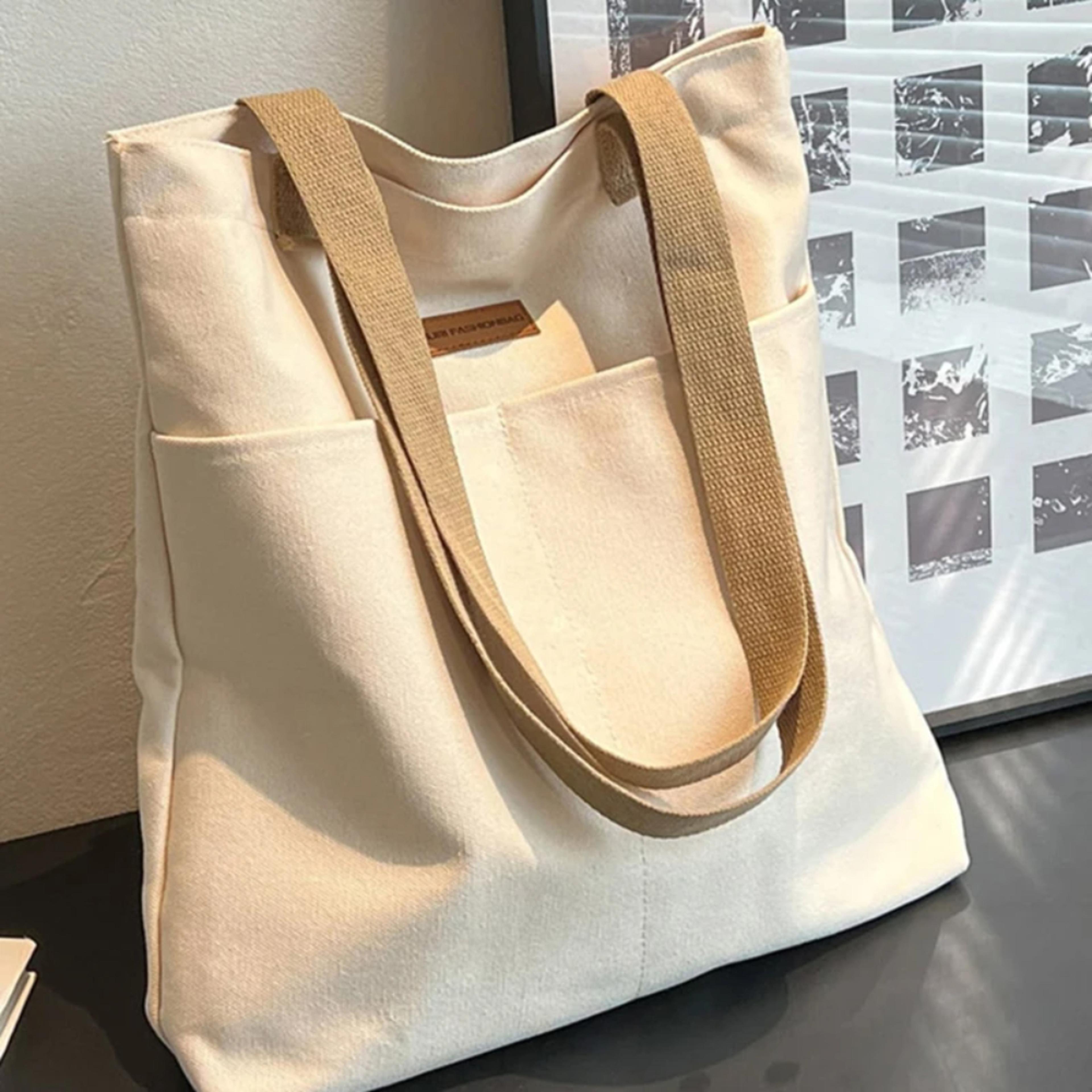 canvas tote bag for women large capacity commuter shoulder handbag