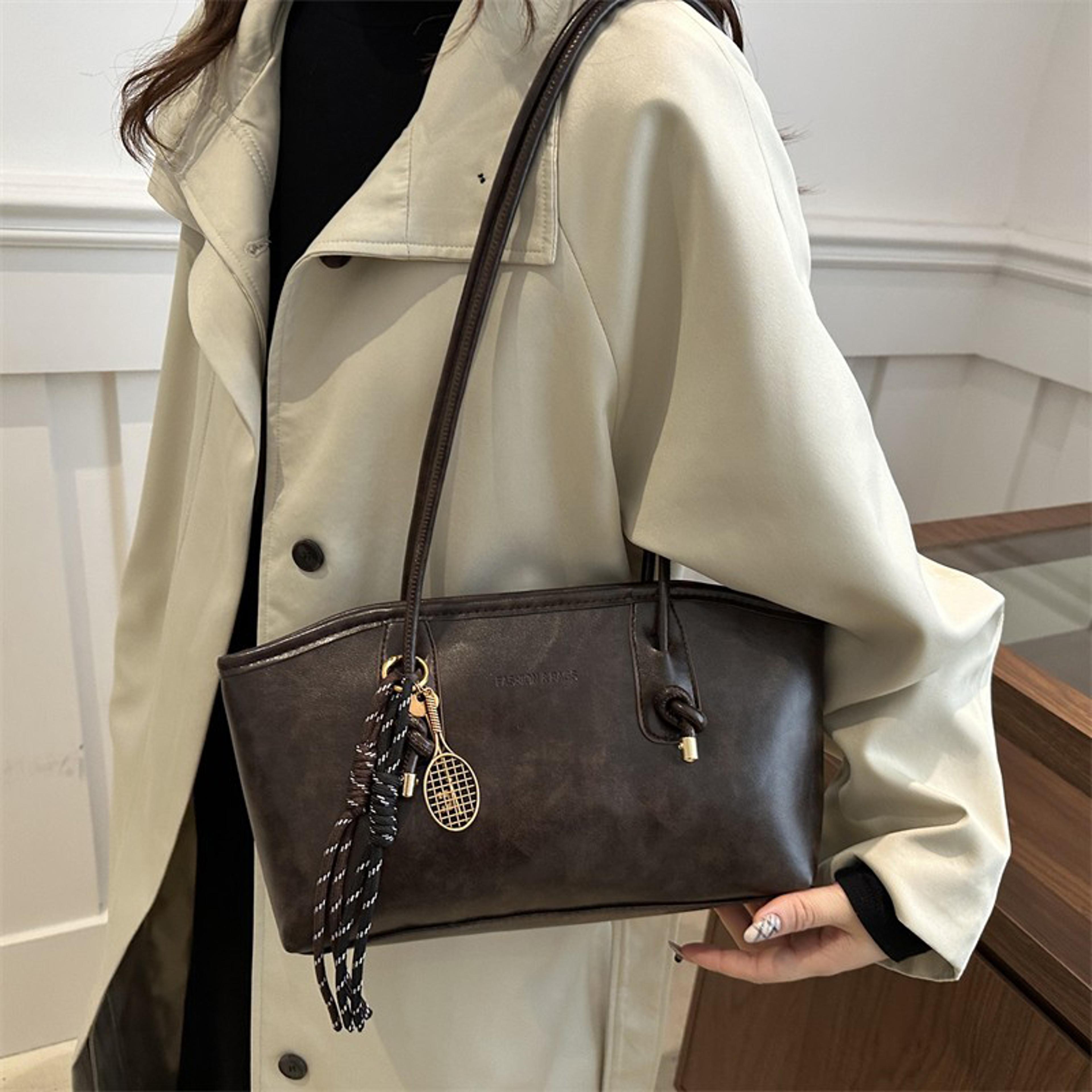 retro tote bag large capacity handbag korean shoulder purse for work, travel & everyday use
