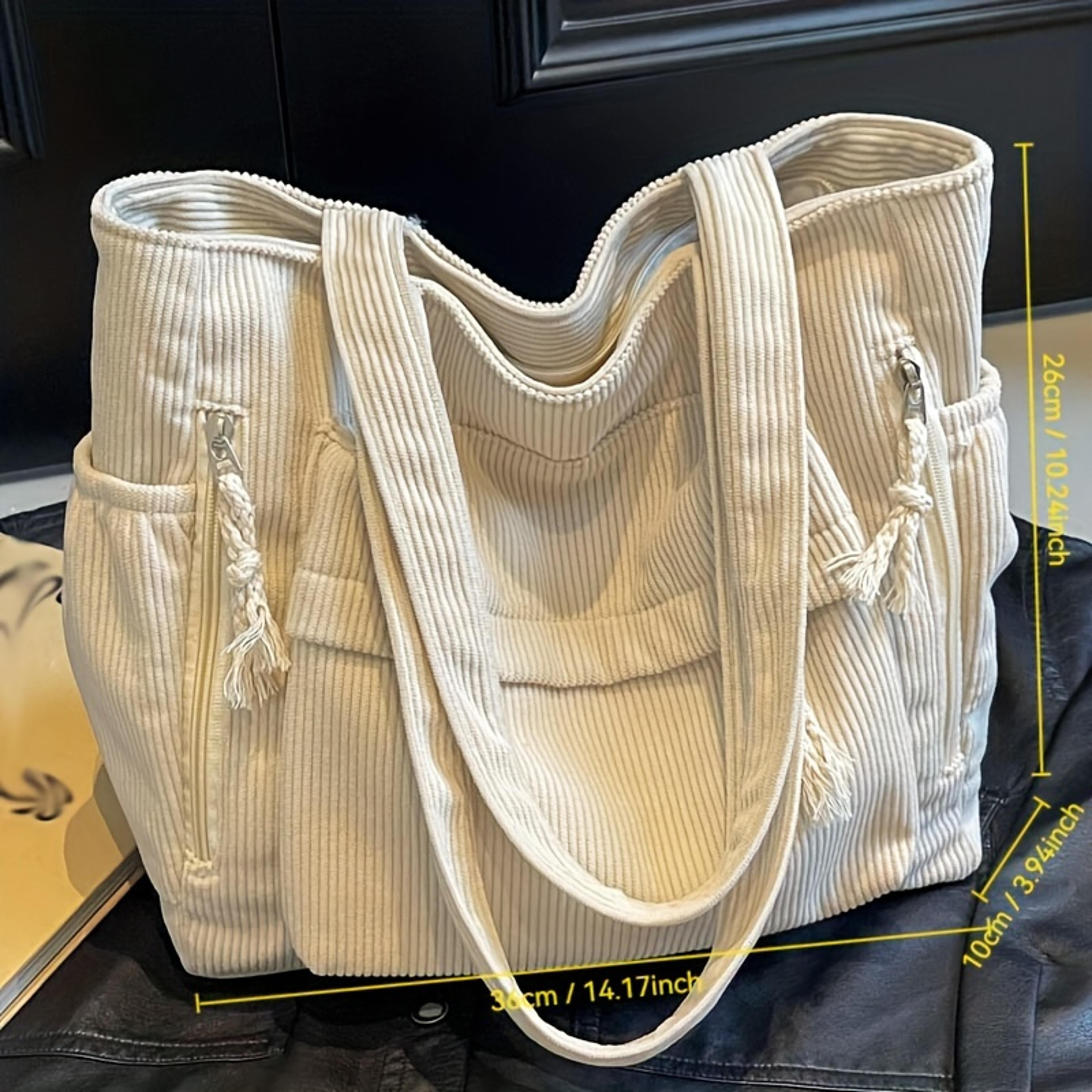 travel master corduroy shoulder bag for women multi pocket everyday tote