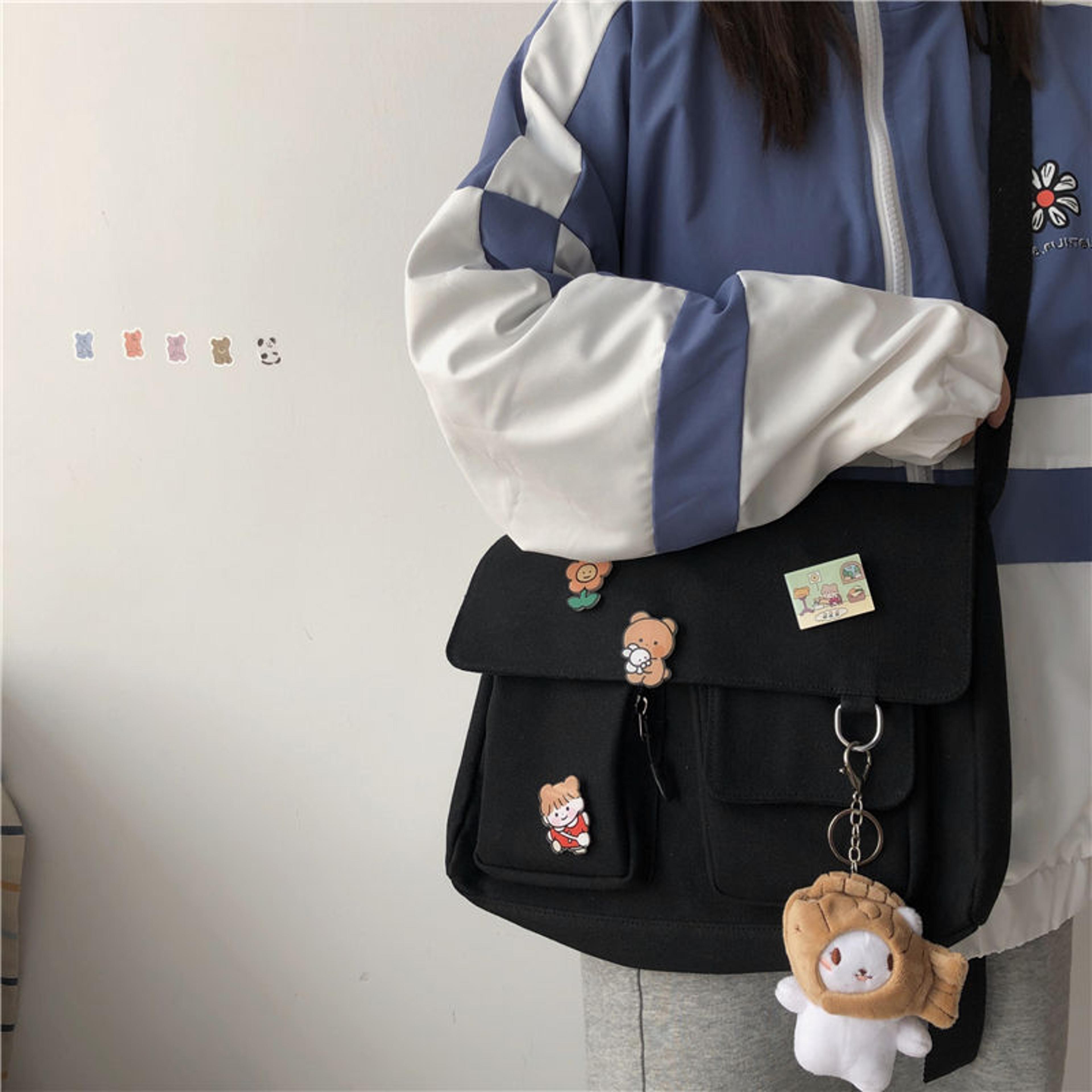 cute printed canvas crossbody bag for women casual messenger shoulder purse