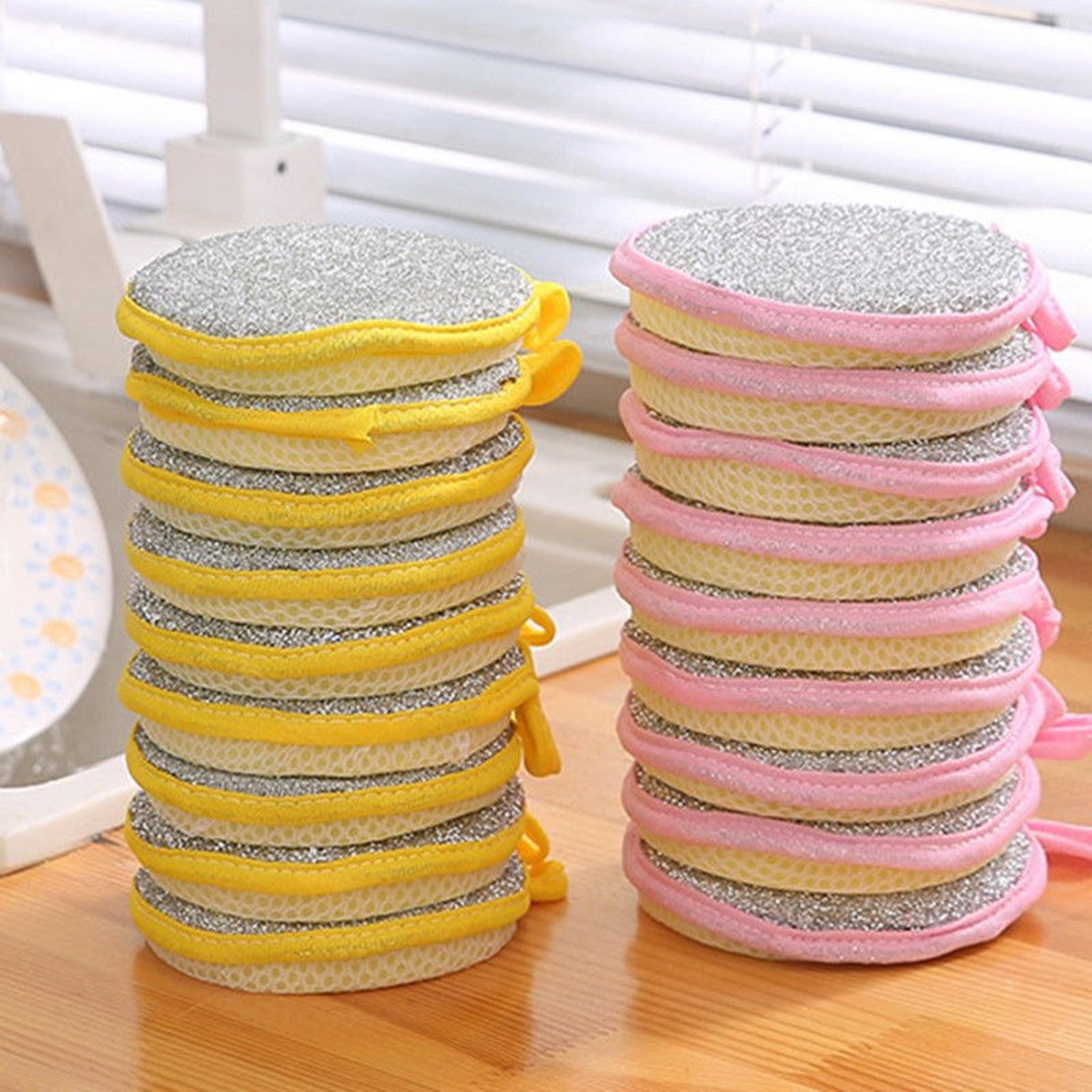 double sided dishwashing sponge kitchen cleaning scrub sponge for pots, pans & dishes