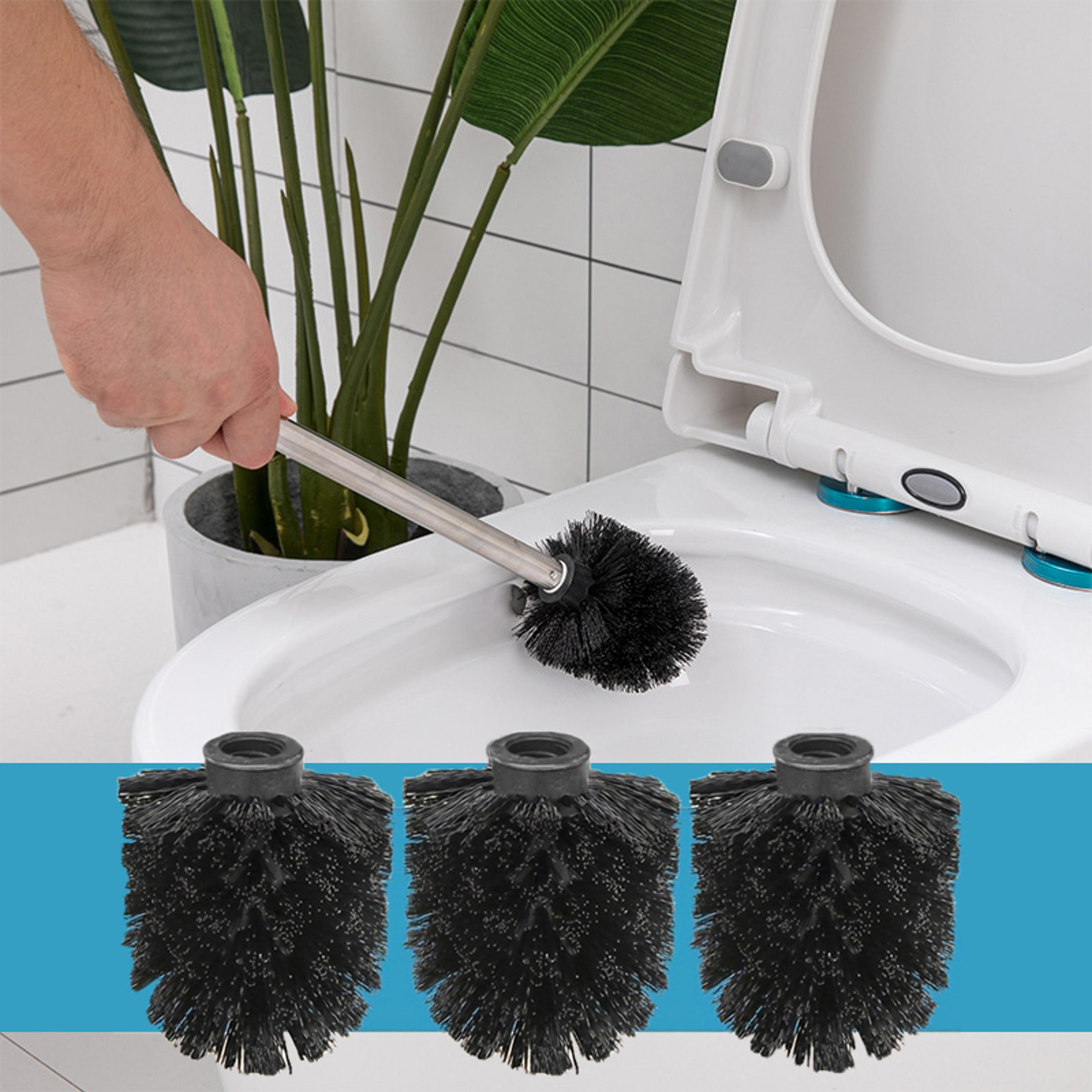 detachable toilet brush with reusable brush head for deep bathroom cleaning
