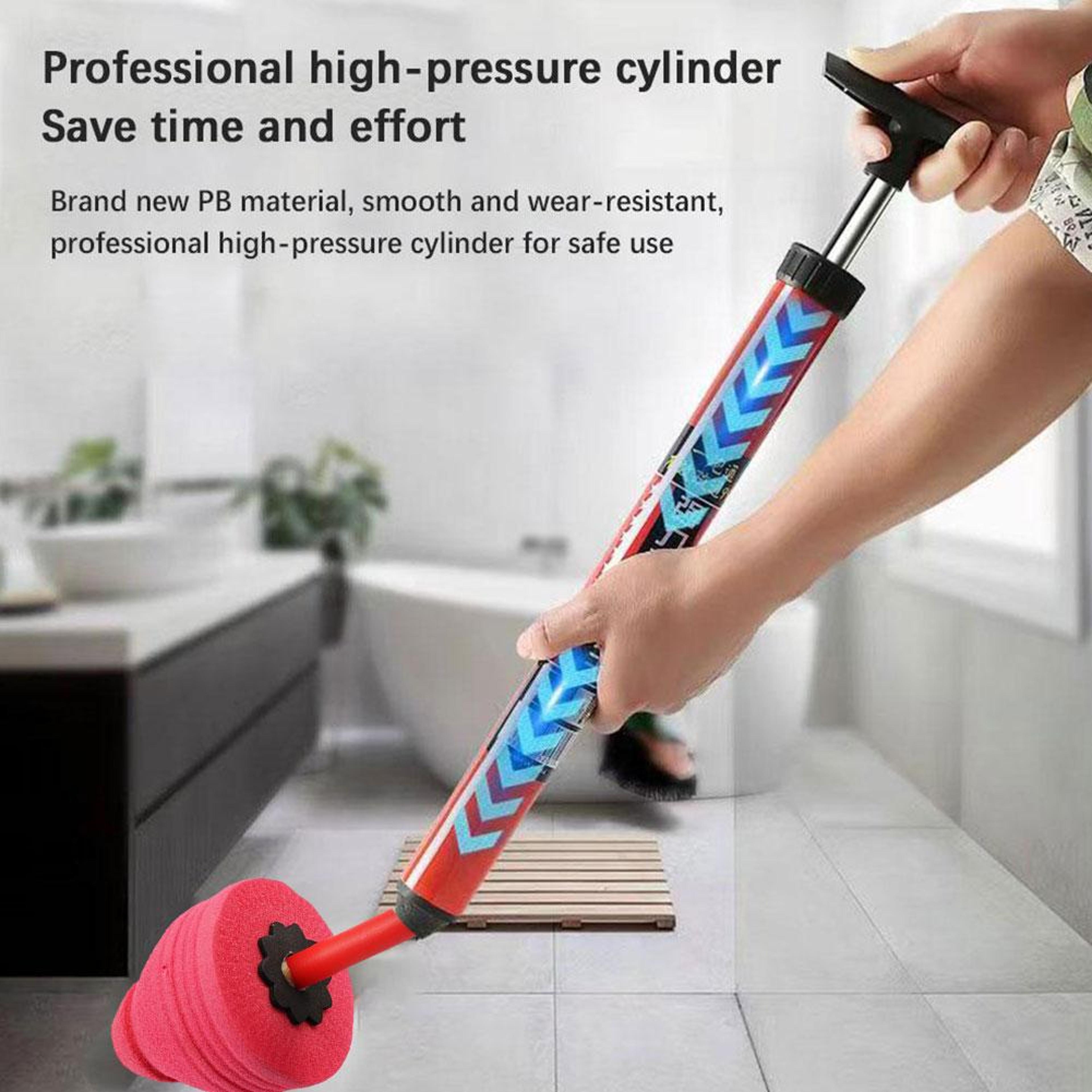 high pressure toilet plunger drain clog remover with silicone seal for fast toilet & pipe unblocking