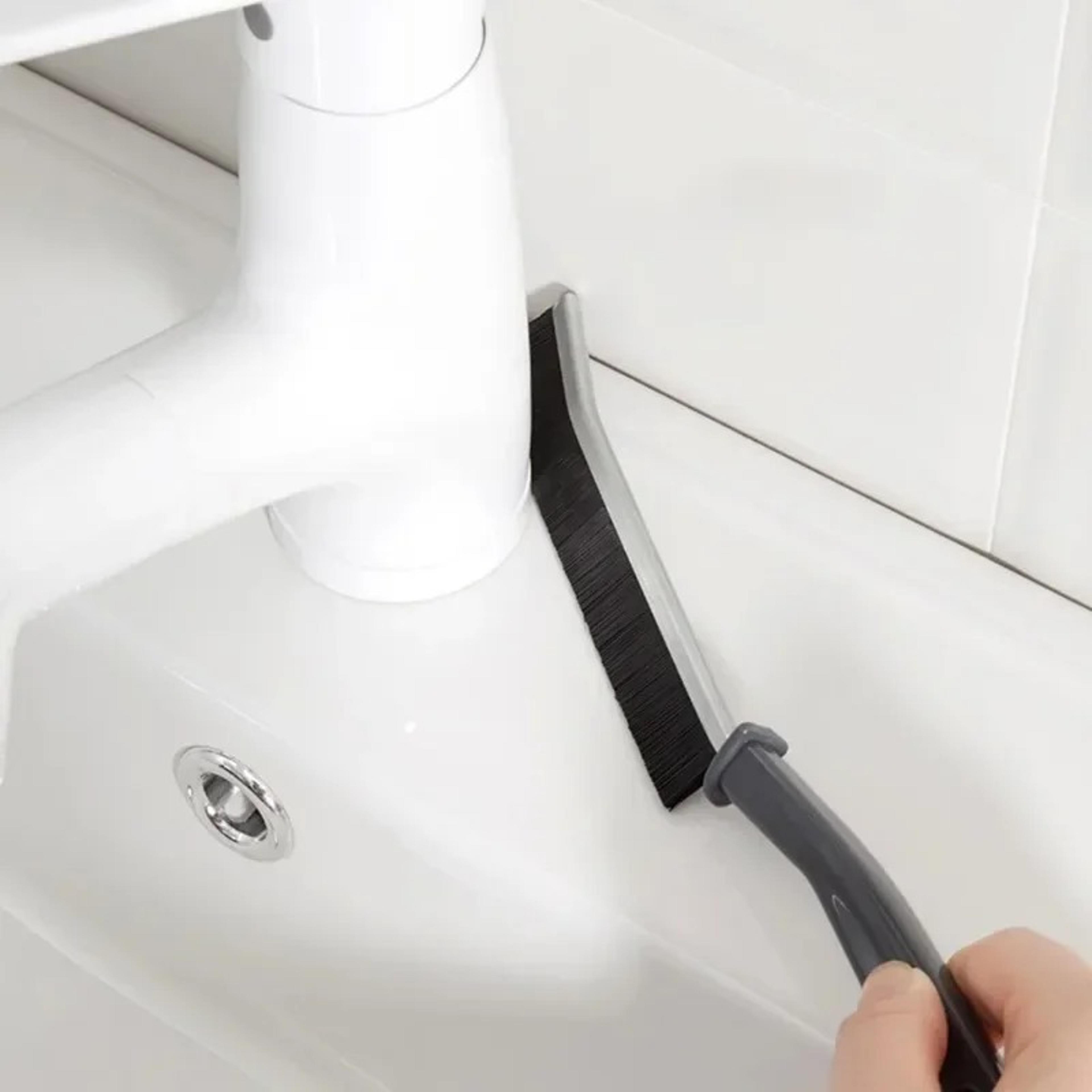 hard bristle crevice cleaning brush for tile grout, gaps & corners