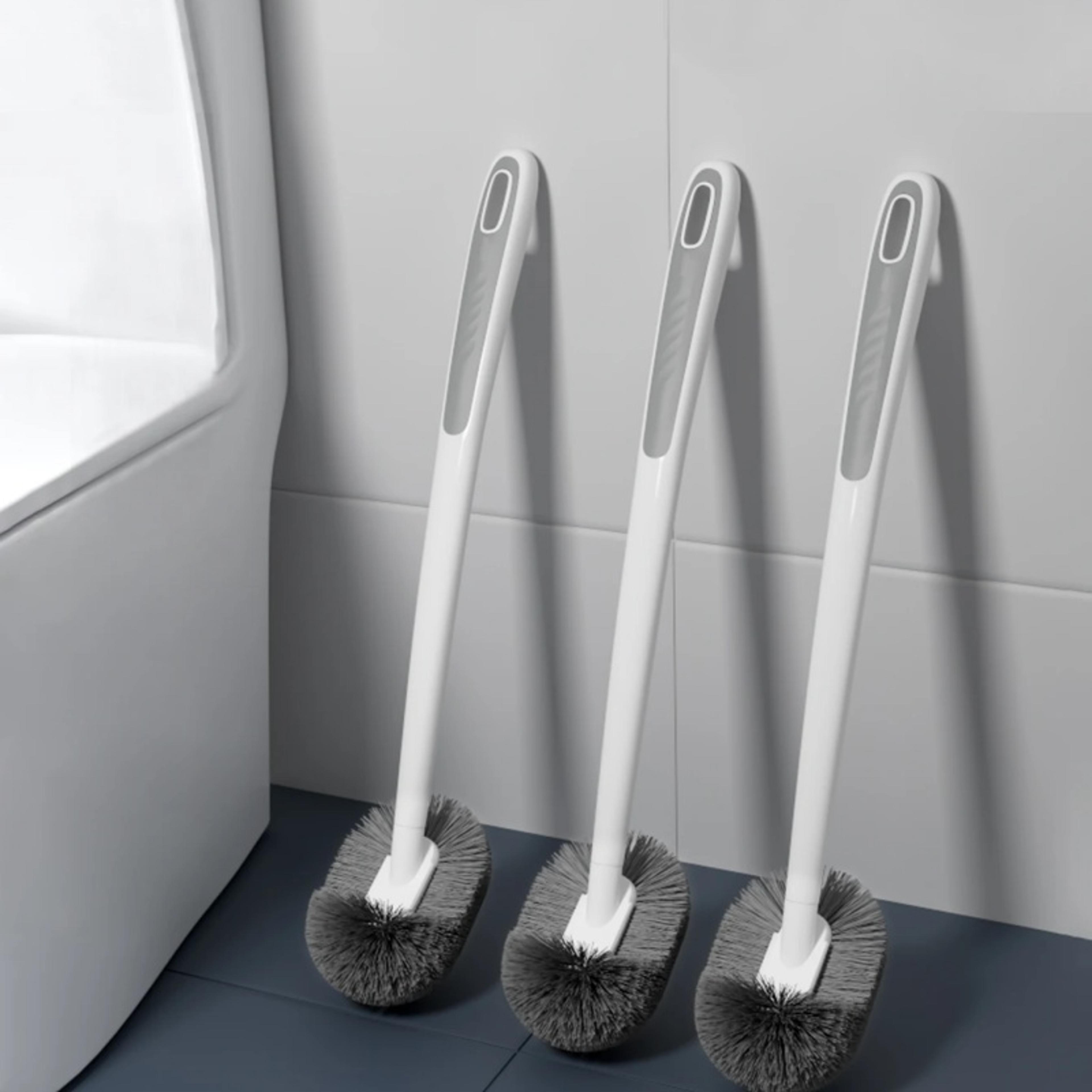 wall mounted toilet brush with long handle durable bathroom cleaning brush