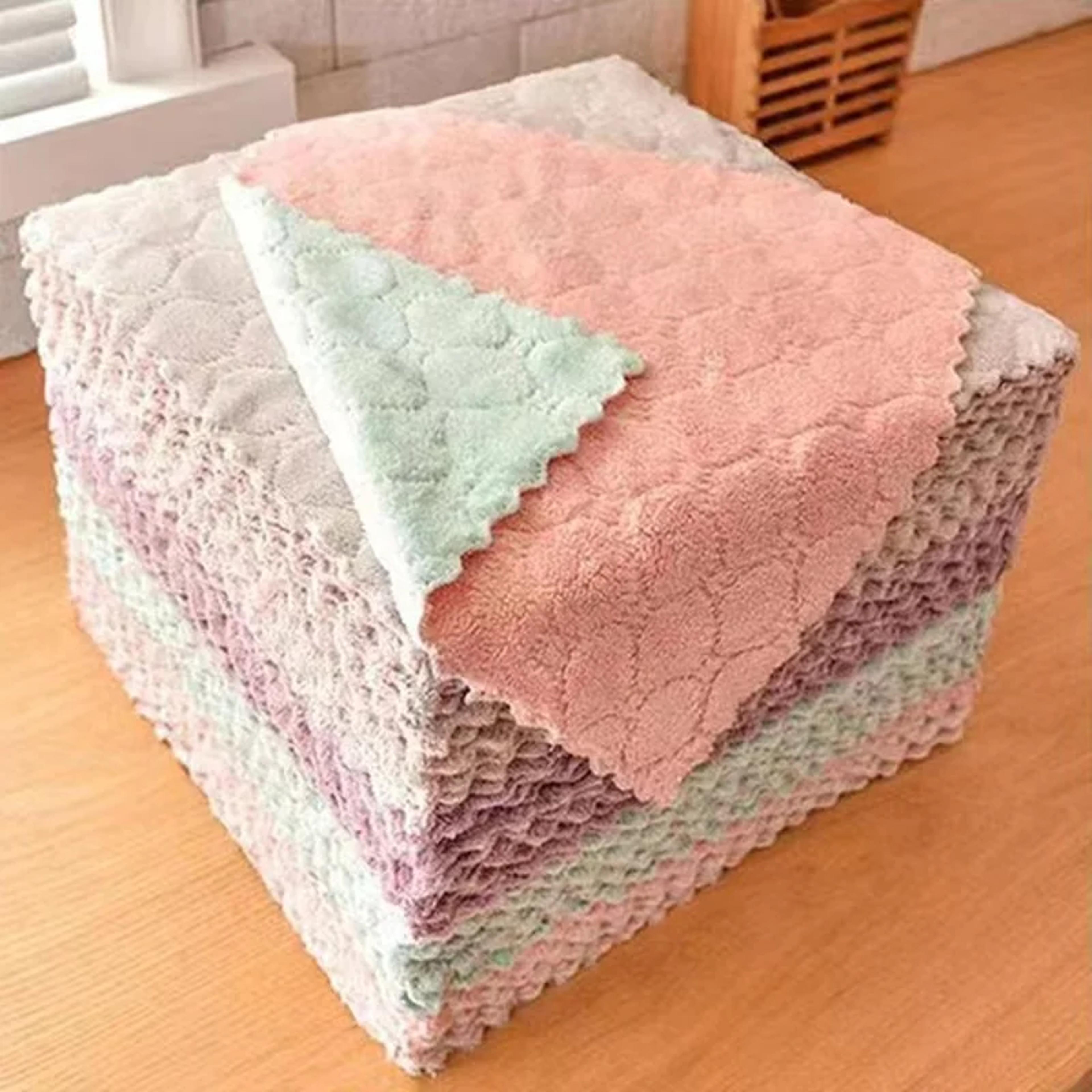 double sided coral velvet dish cloth set of ultra absorbent microfiber cleaning cloths