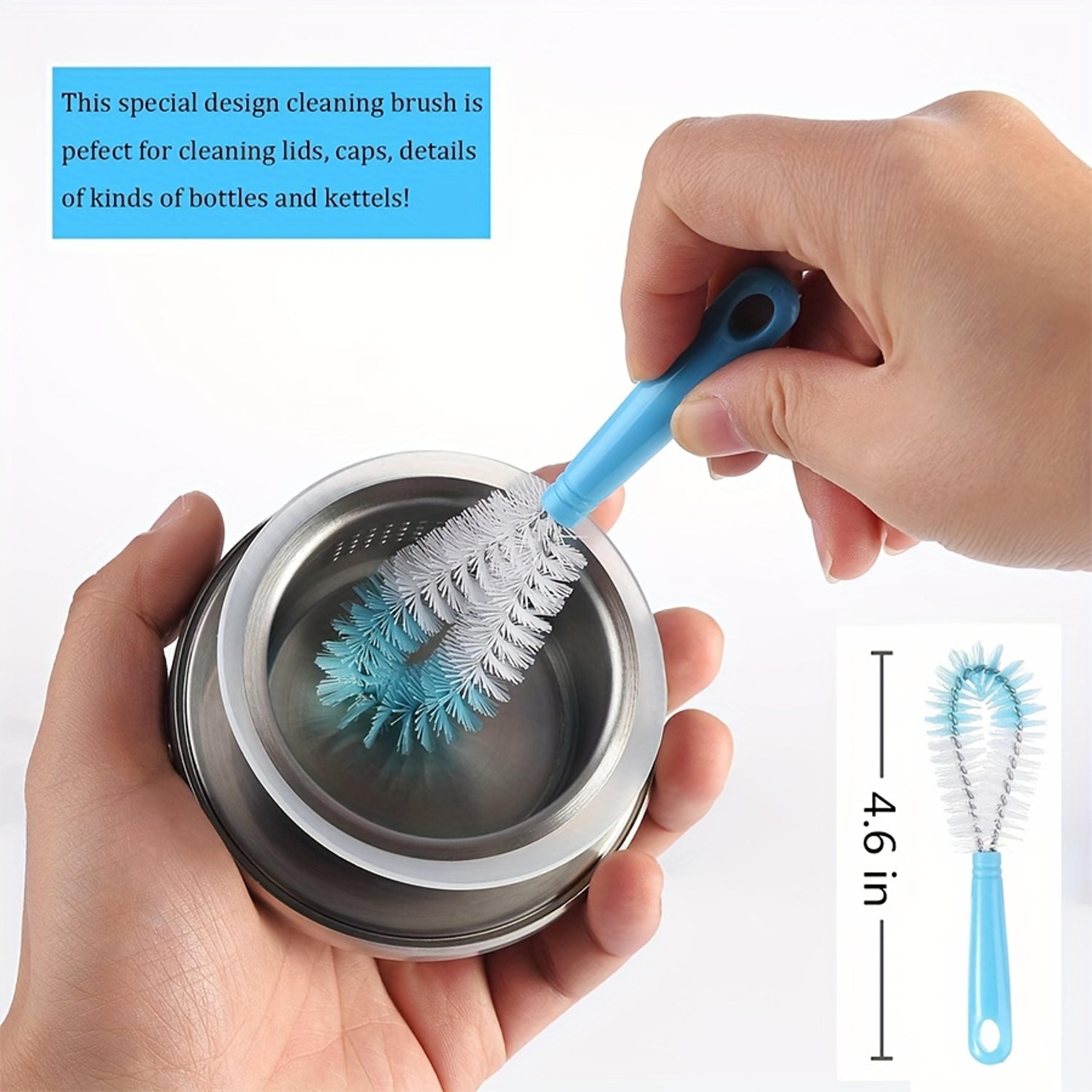 bottle cleaning brush set with long handle for water bottles, thermos & narrow neck bottles
