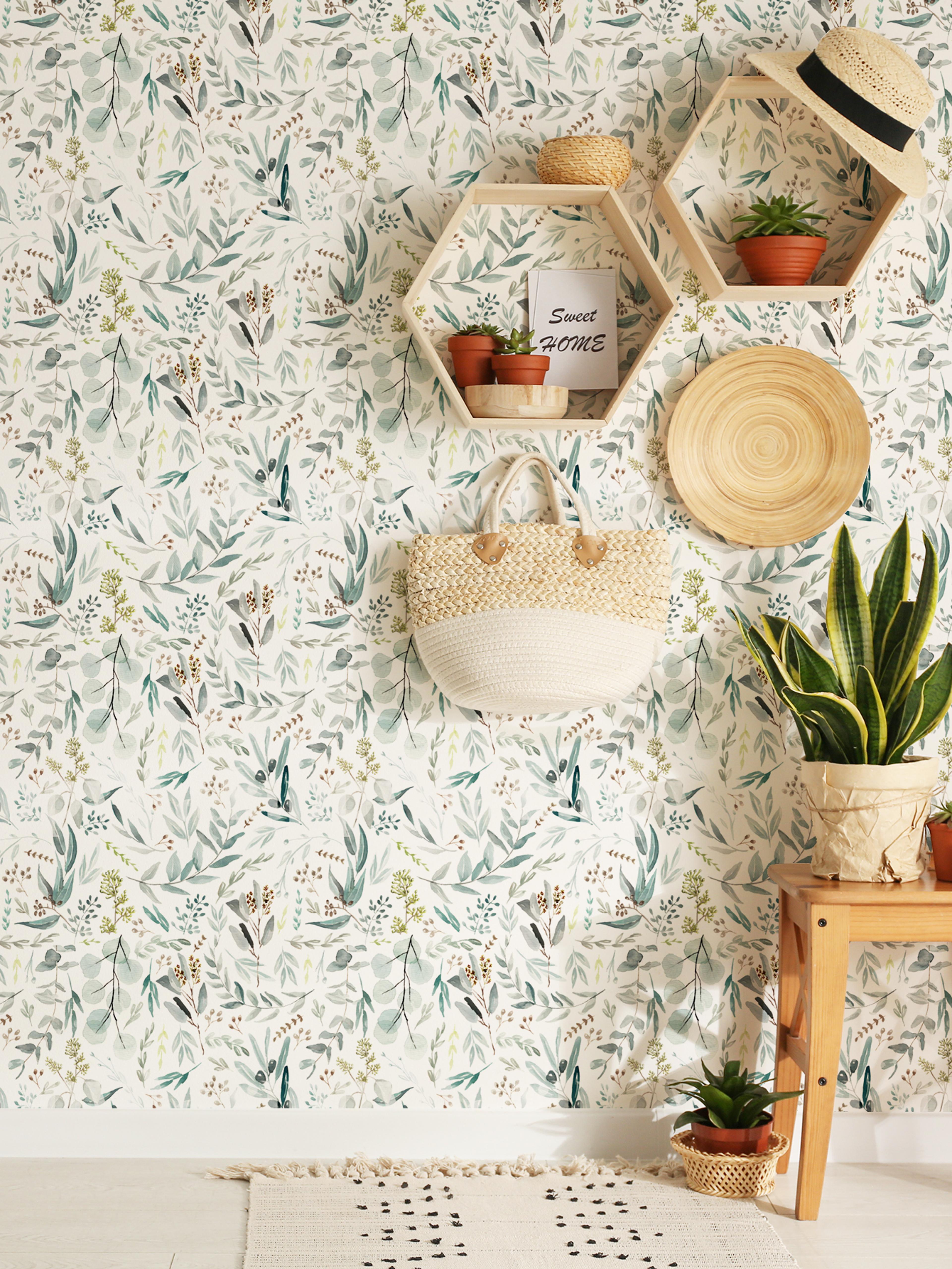 leaf pattern peel and stick wallpaper roll for stylish self adhesive home wall decor