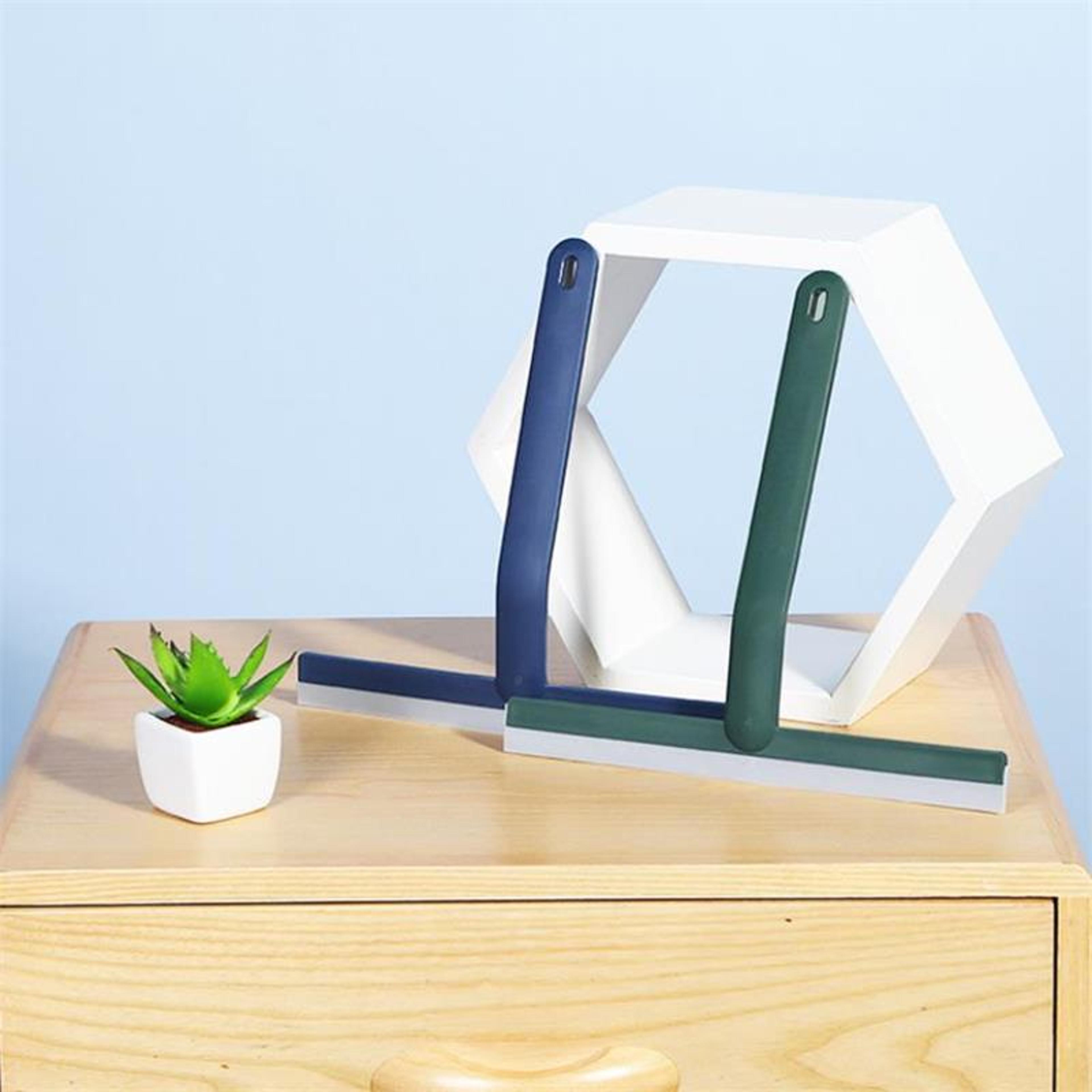 premium shower squeegee with silicone blade for streak free glass, mirrors & windows