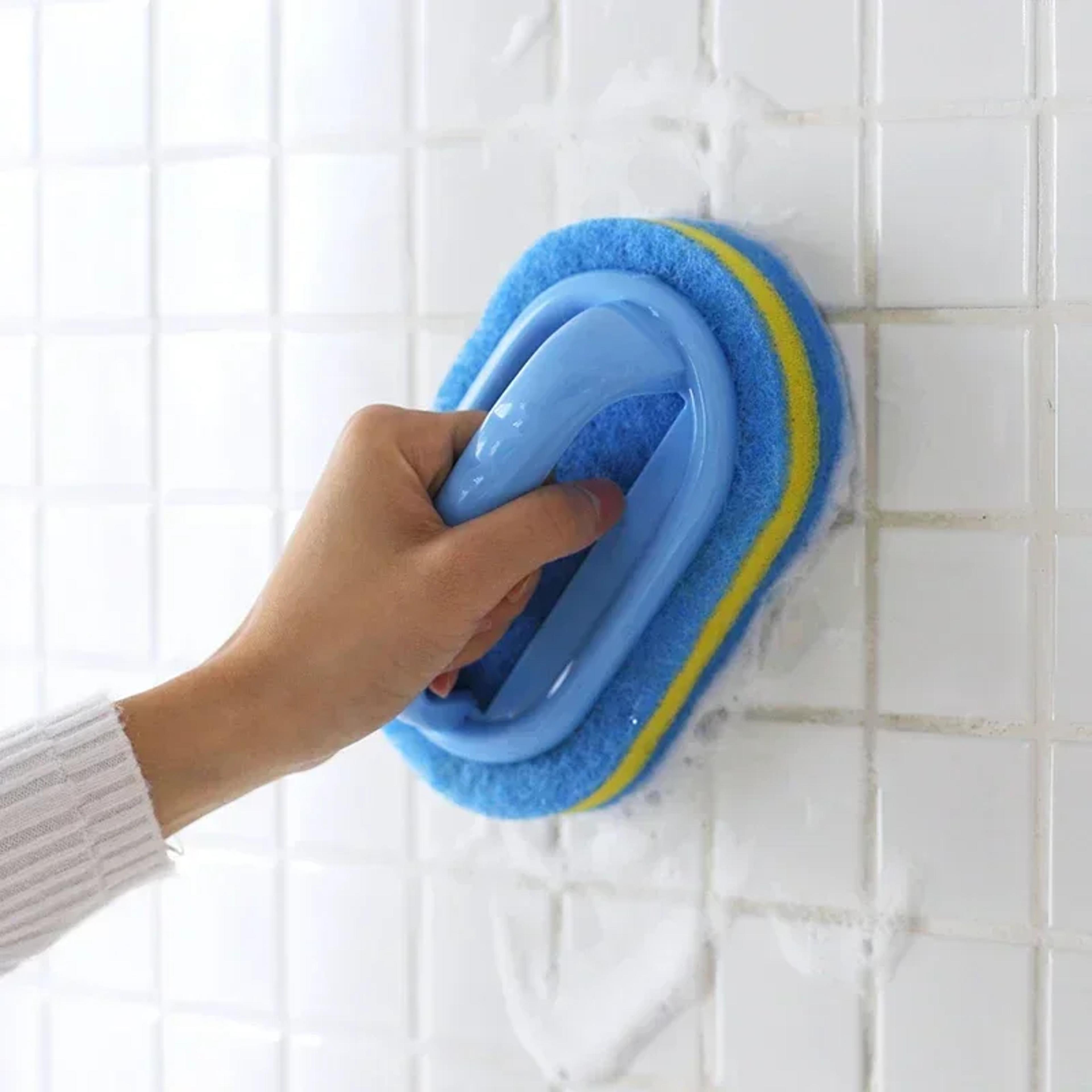 magic cleaning sponge brush with handle for kitchen bathroom glass & window track cleaning