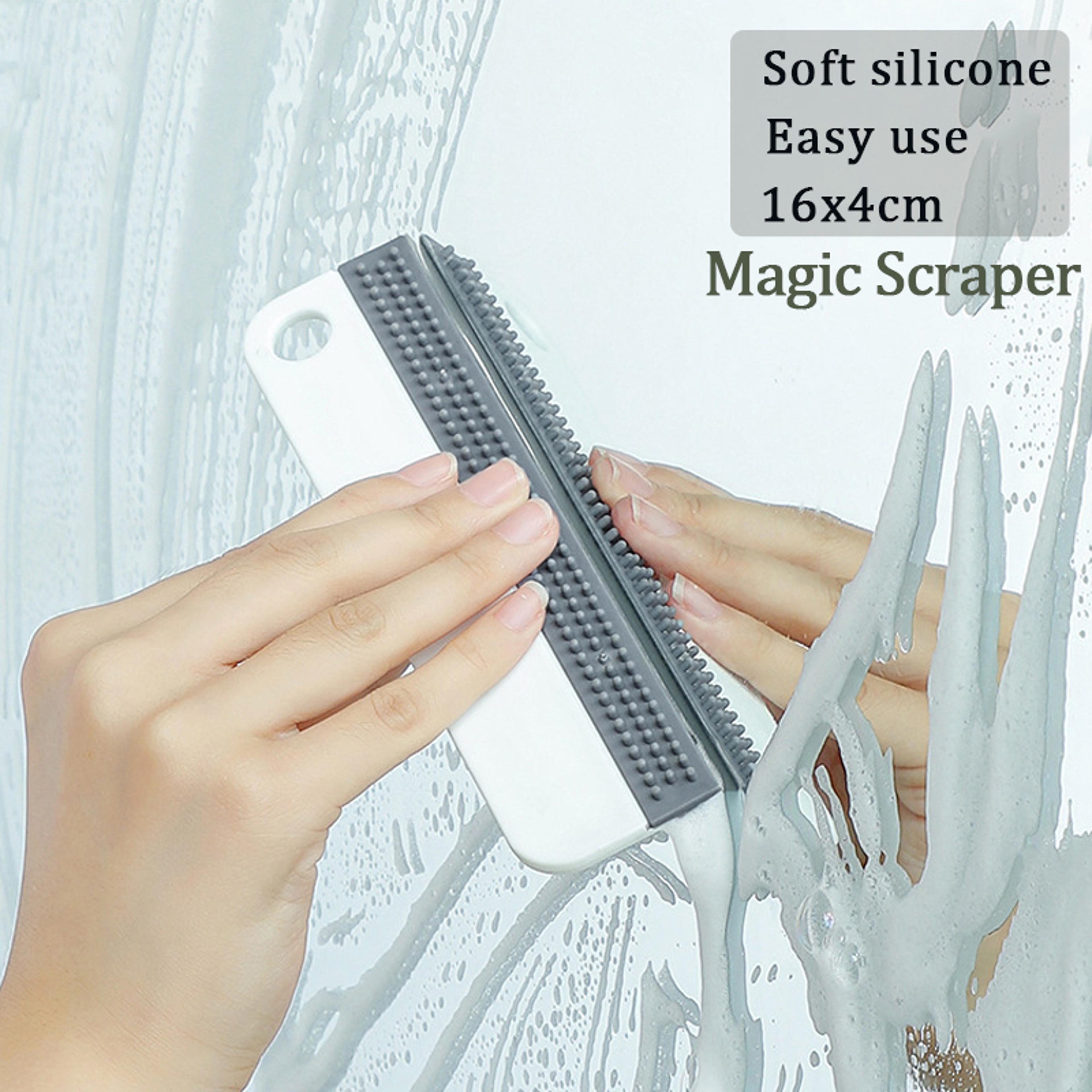 portable window squeegee silicone glass wiper for bathroom, kitchen, shower & car mirrors