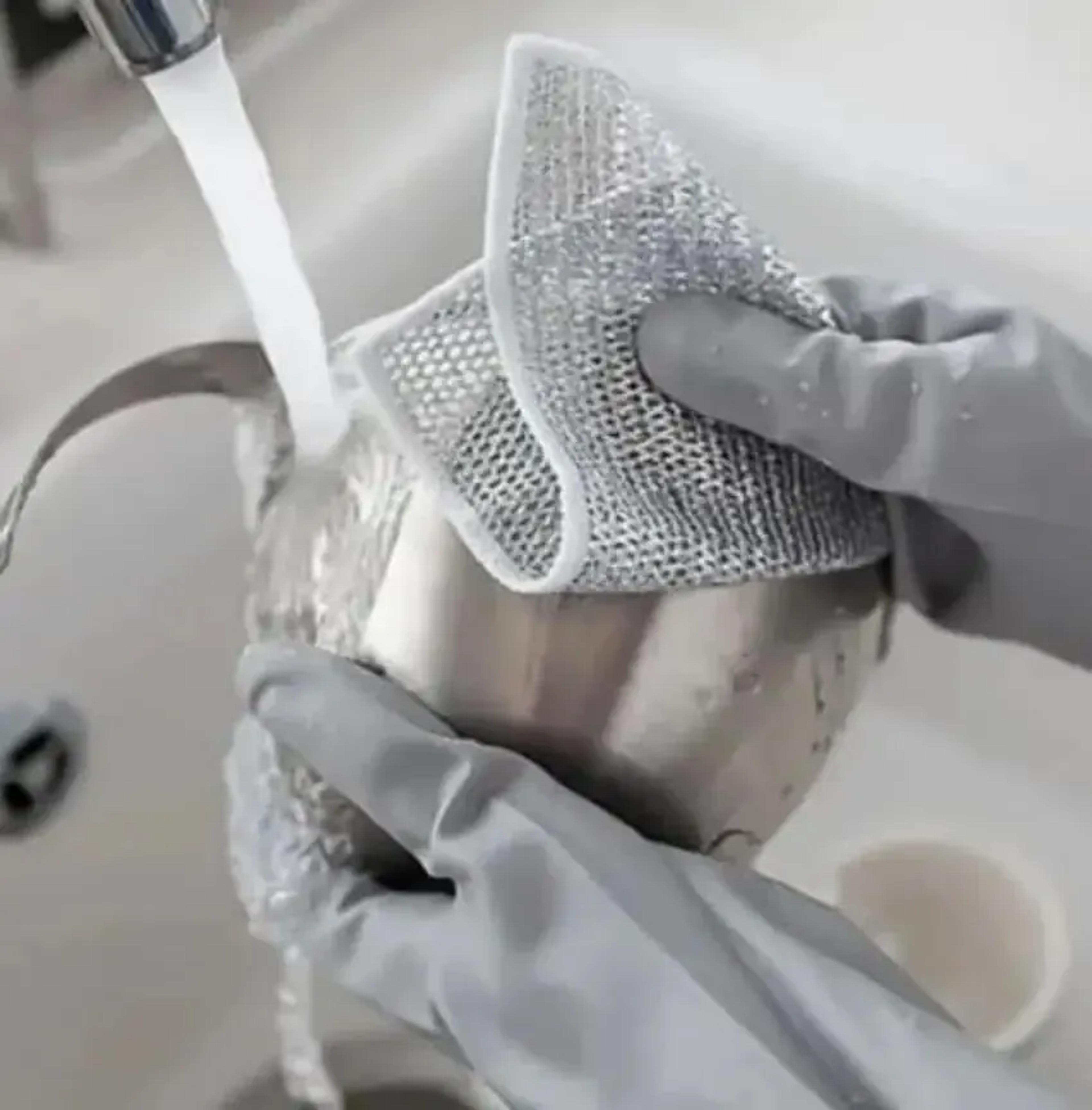 magic dishcloth silver wire cleaning cloth set thickened microfiber kitchen scrubbing towels