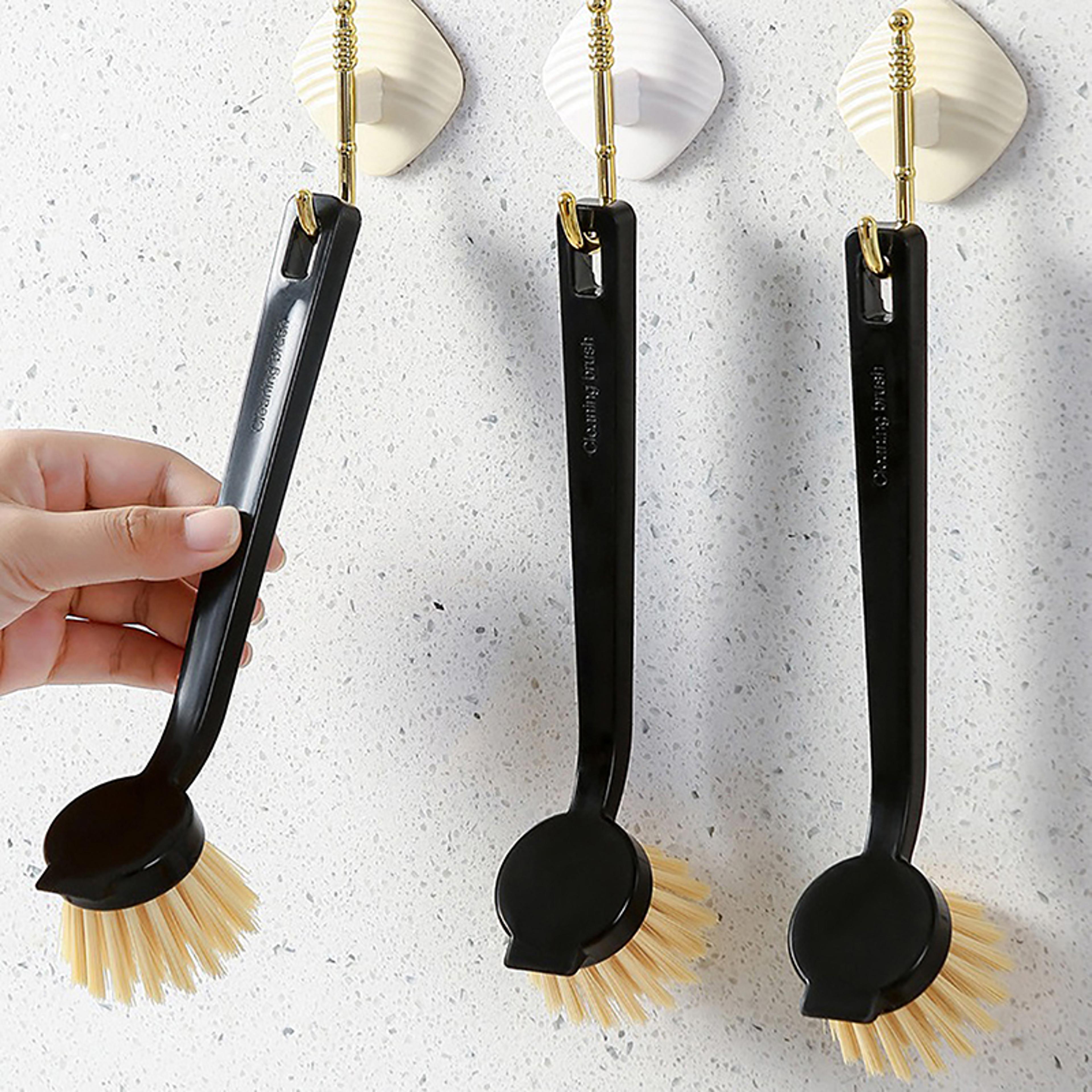 long handle dishwashing brush for pots & pans non scratch pot cleaning brush kitchen scrubber