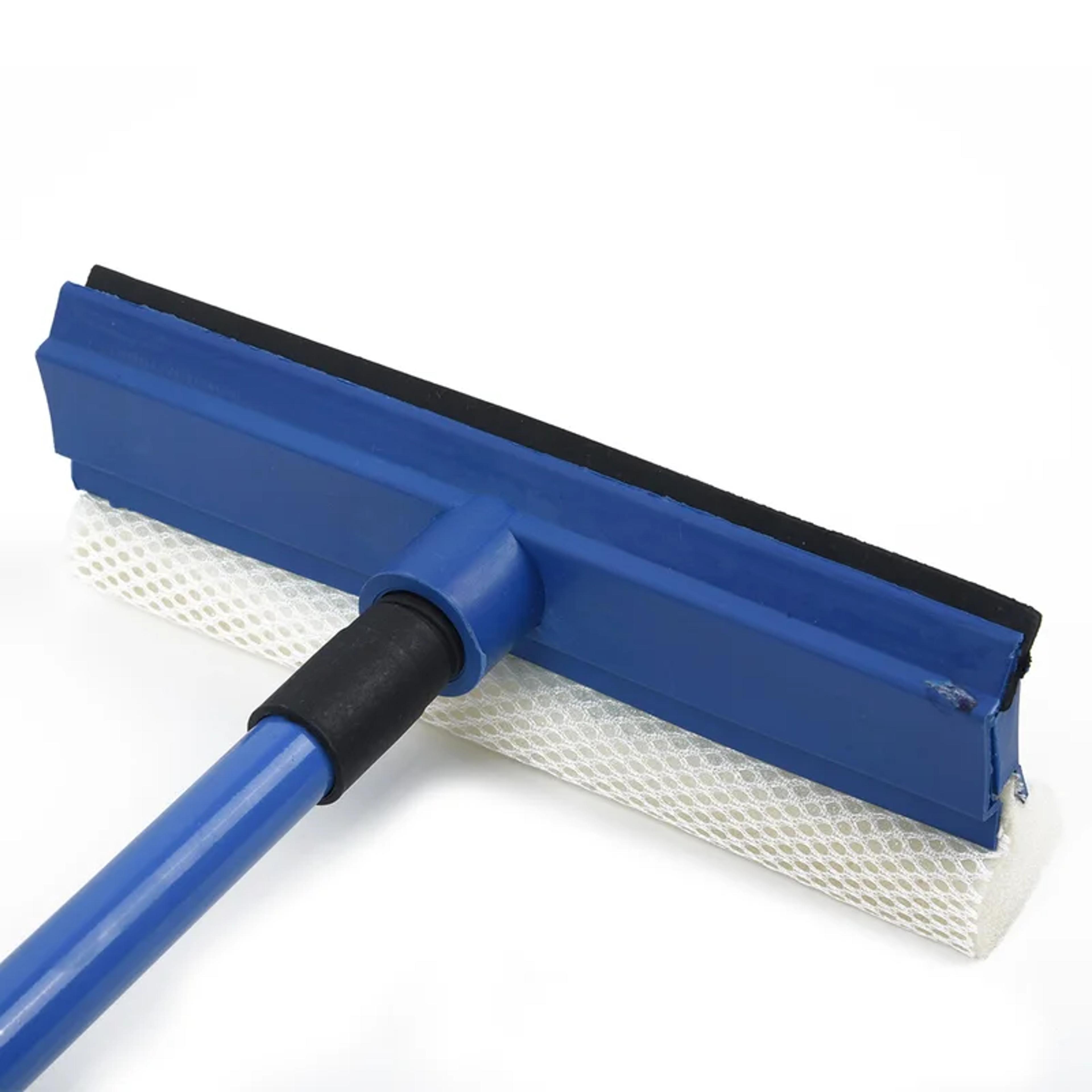 telescopic window cleaner with window squeegee & sponge brush