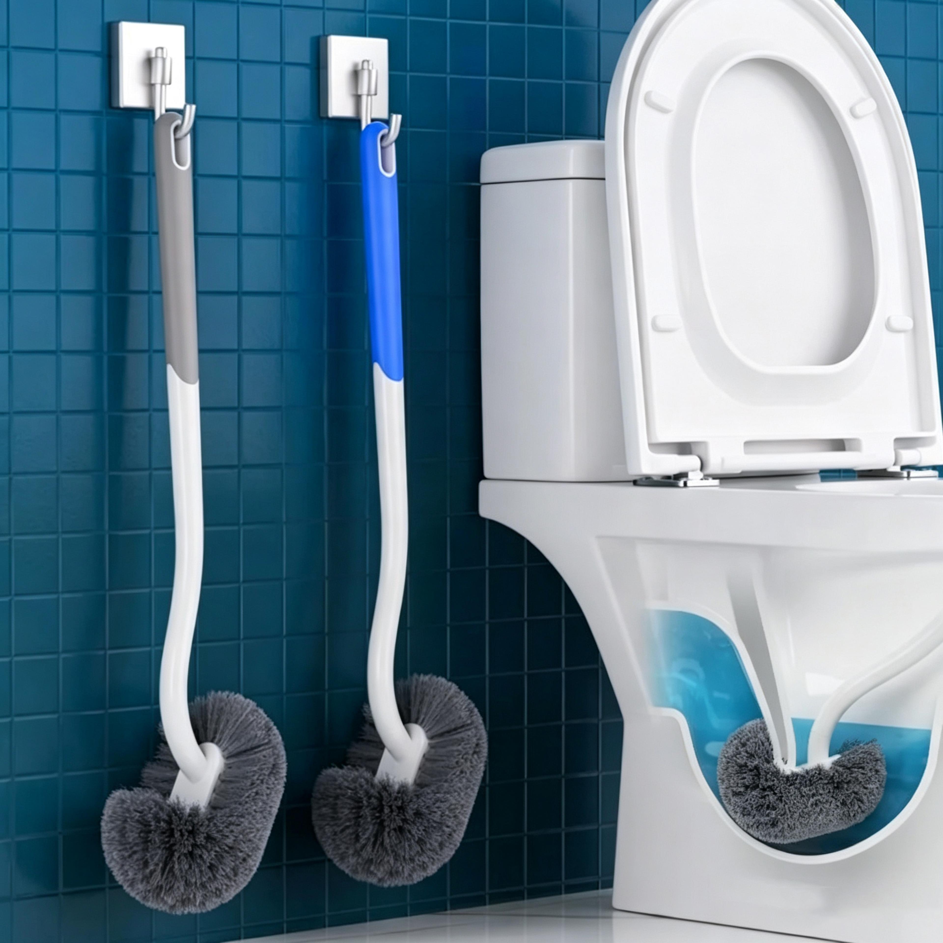 wall mounted toilet brush with long handle s shape corner cleaning brush